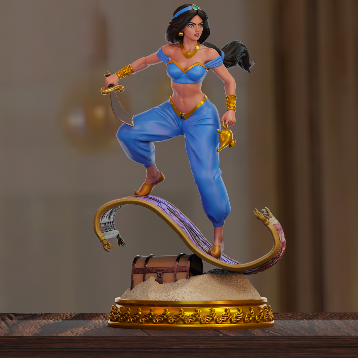 Princess Jasmine Statue 3D-Printed Kit