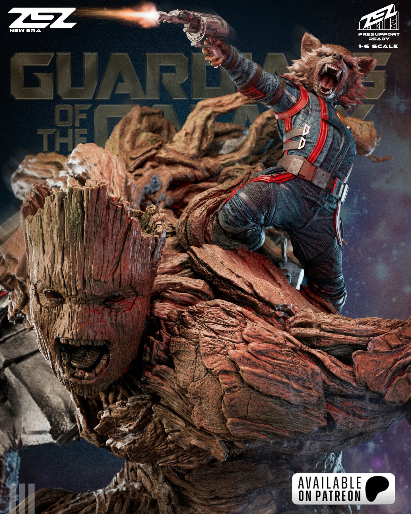 Groot & Rocket Statue