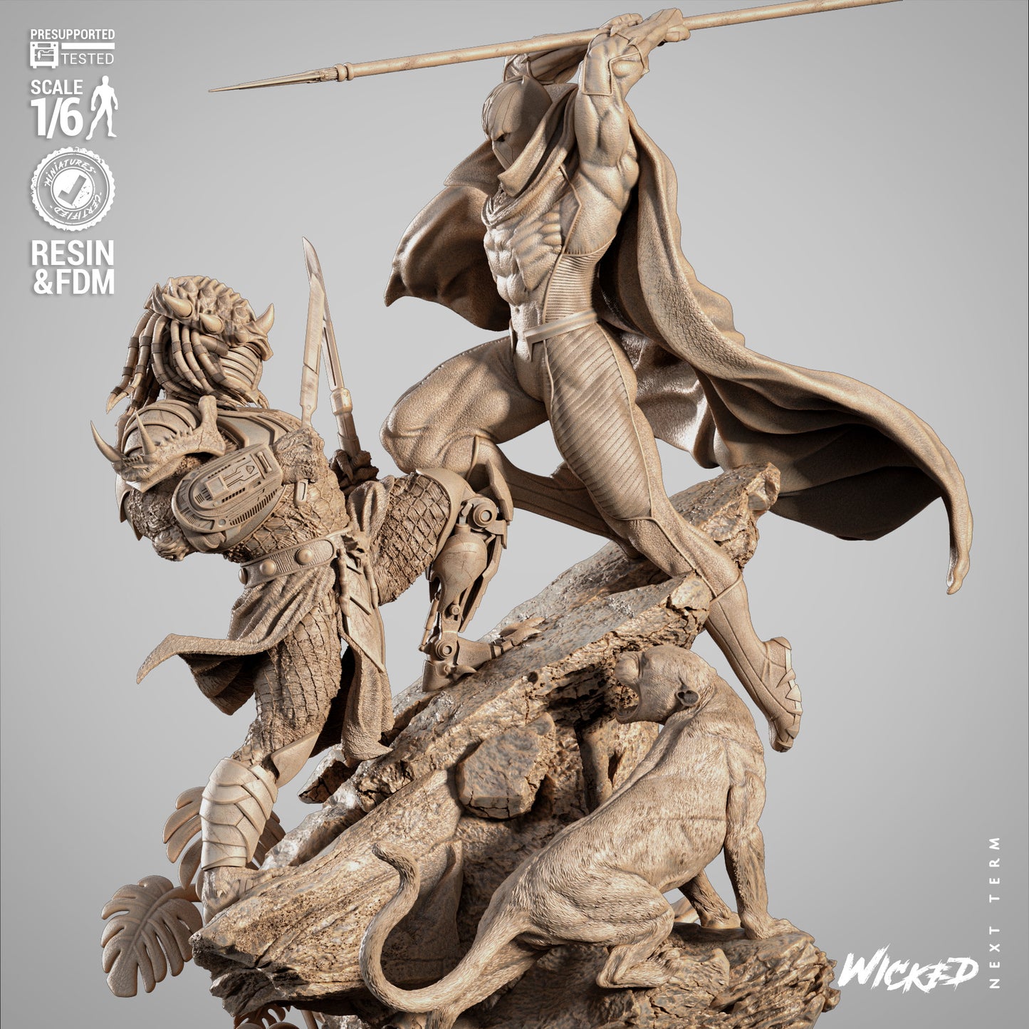 Black Panther vs Predator Diorama