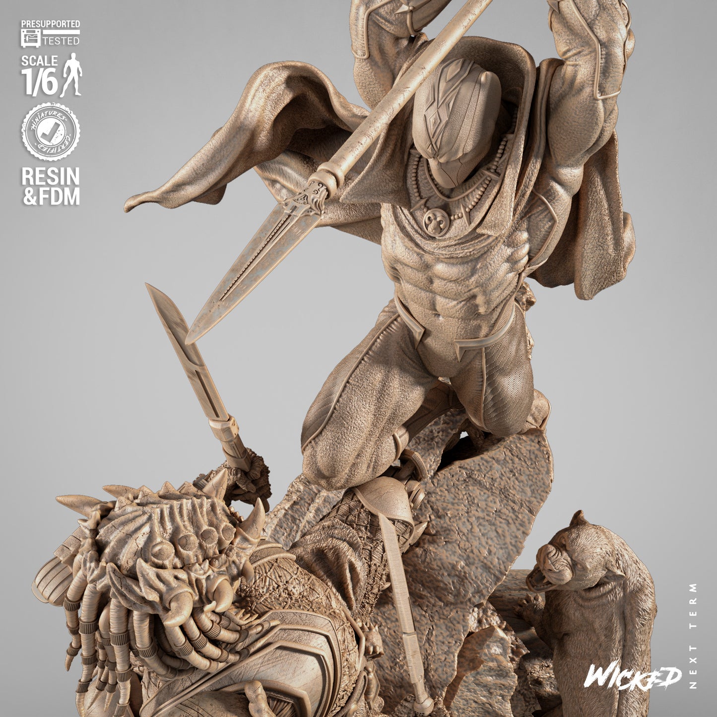 Black Panther vs Predator Diorama