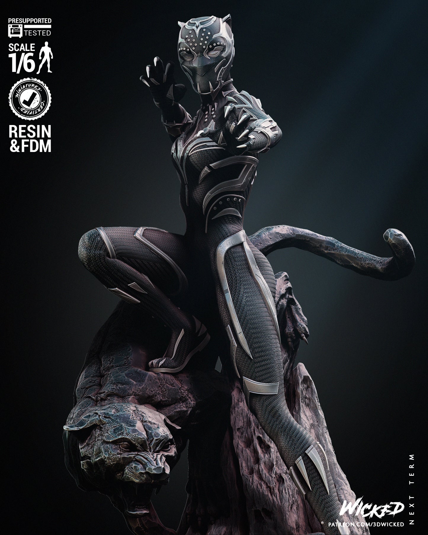 Black Panter Shuri Statue