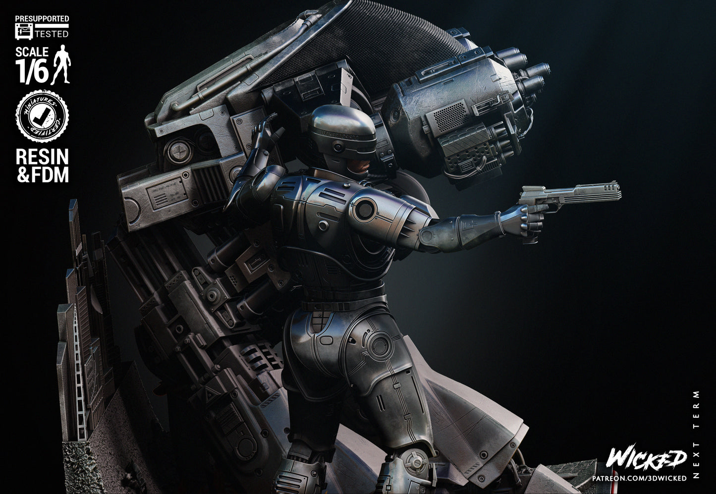 Robocop And ED-209 Diorama