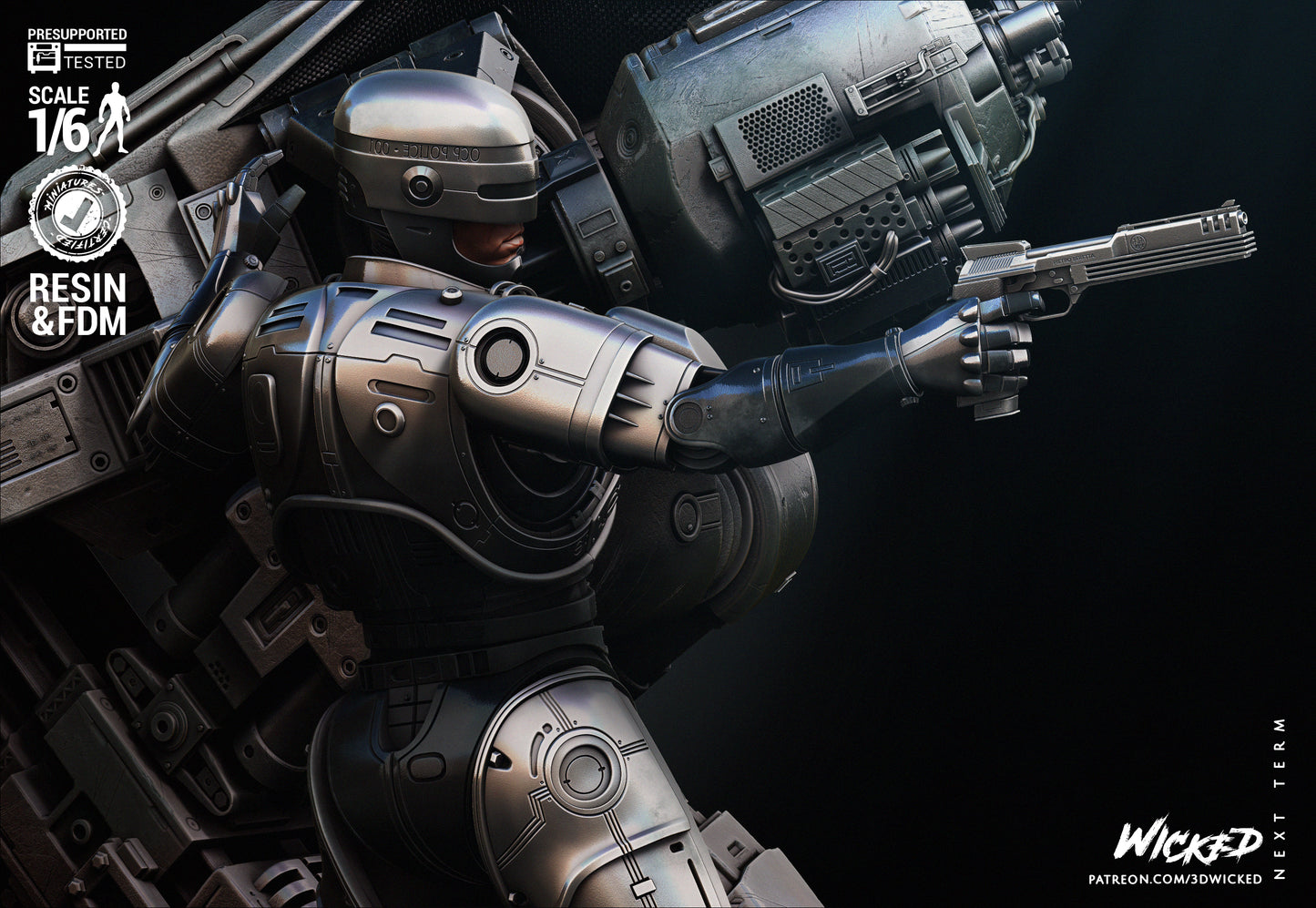 Robocop And ED-209 Diorama