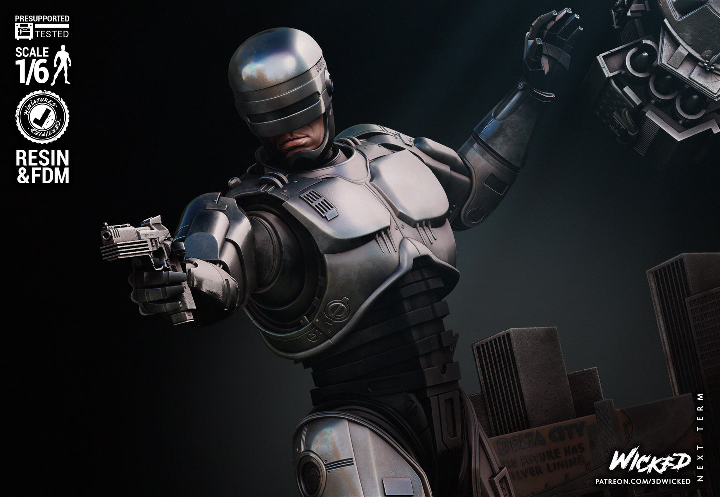 Robocop And ED-209 Diorama