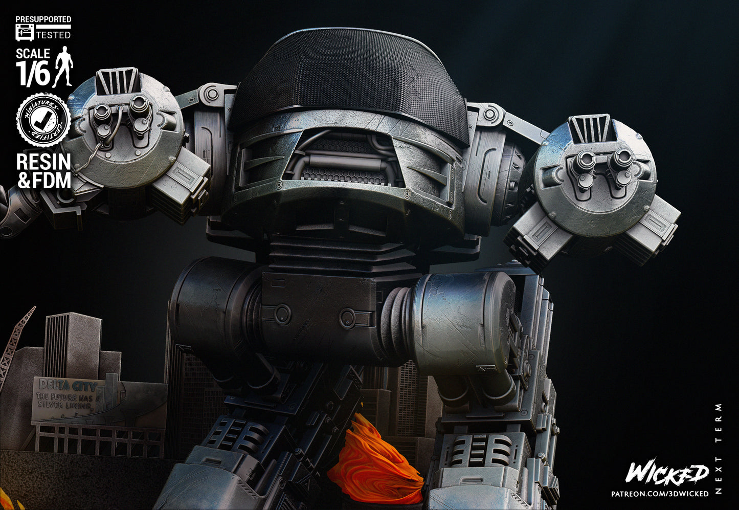 Robocop And ED-209 Diorama