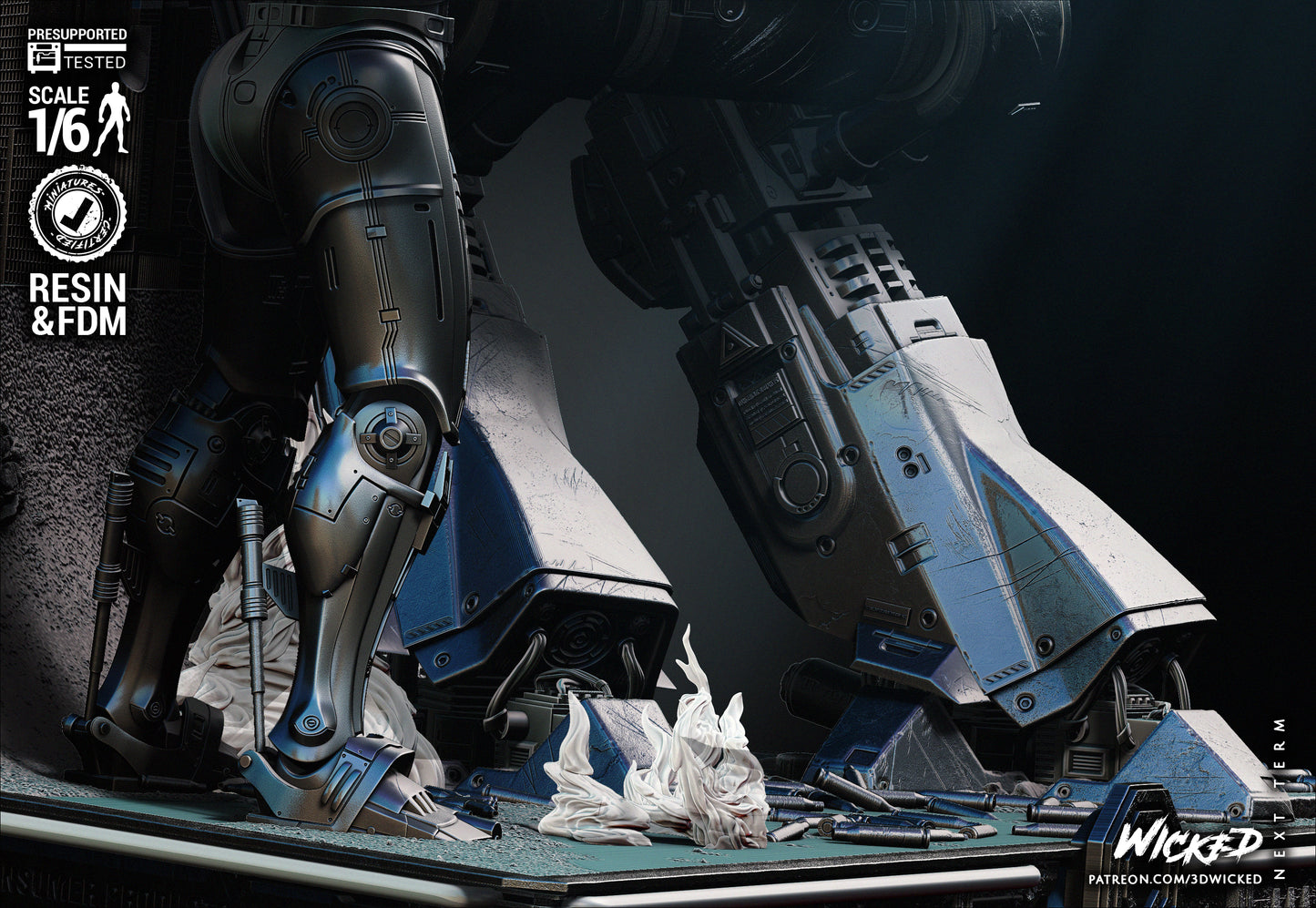 Robocop And ED-209 Diorama