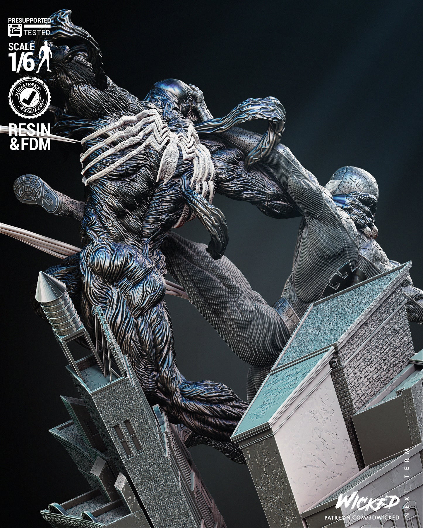 Venom and Spiderman Diorama