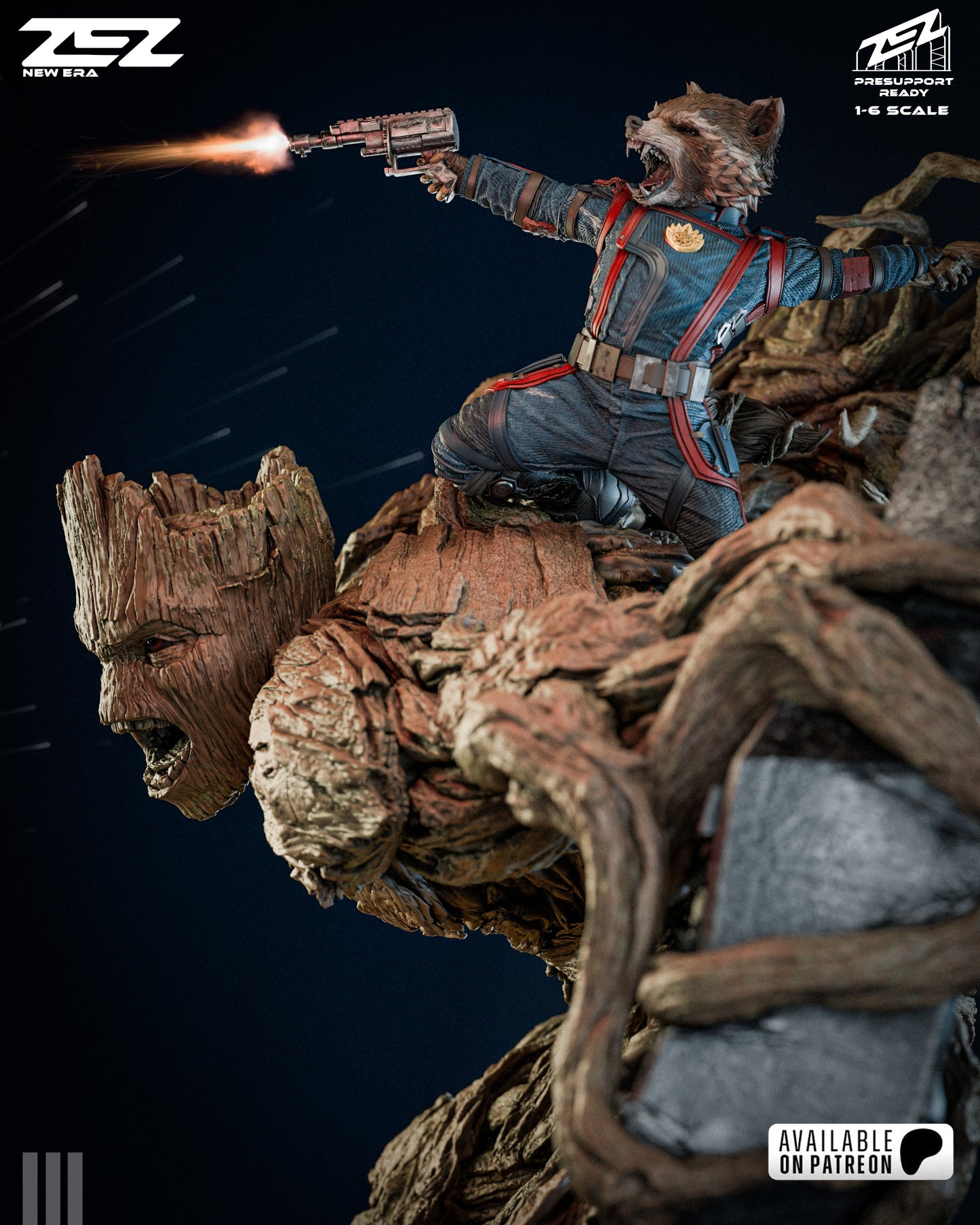 Groot & Rocket Statue