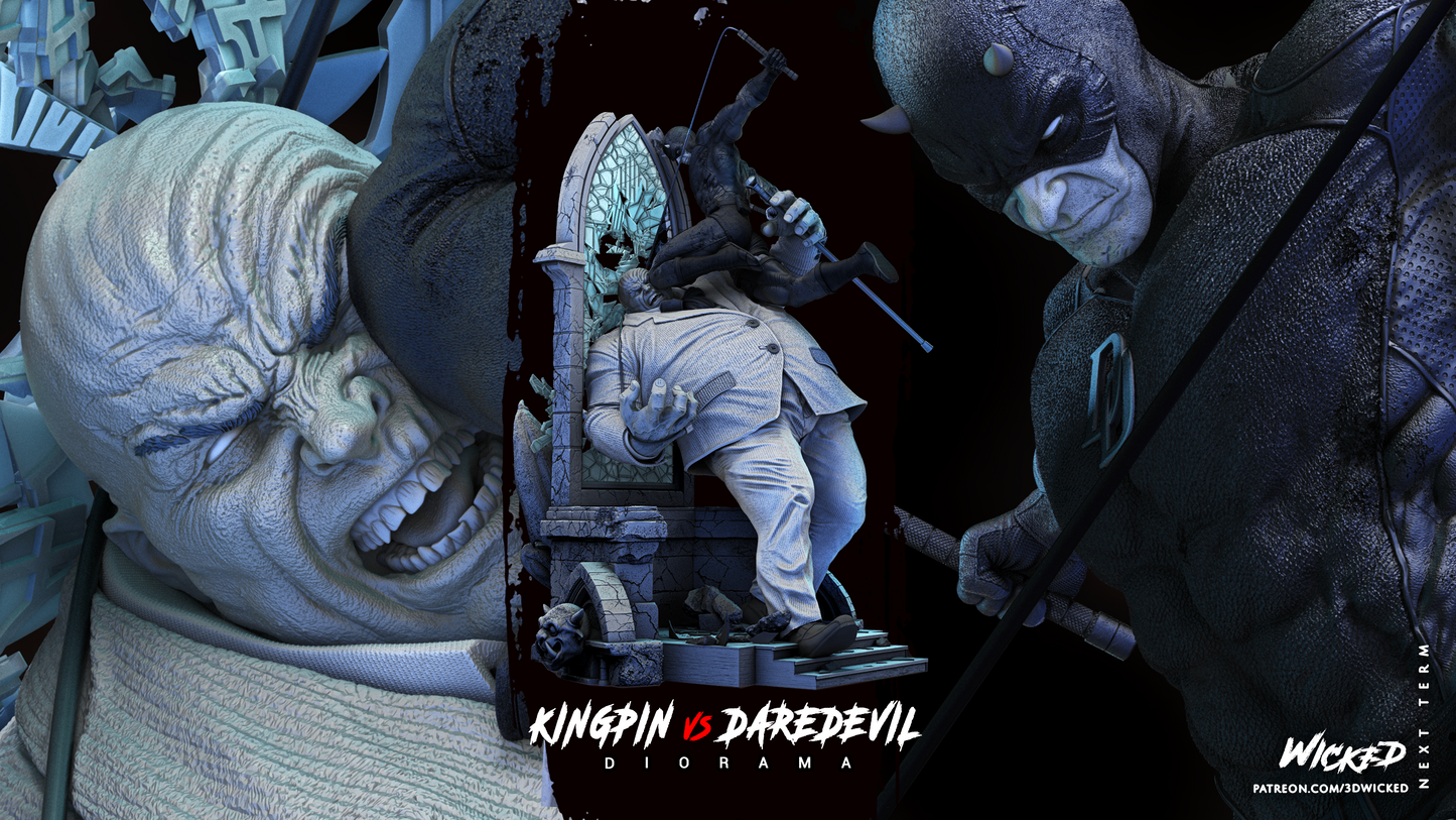 Kingpin vs Daredevil Diorama