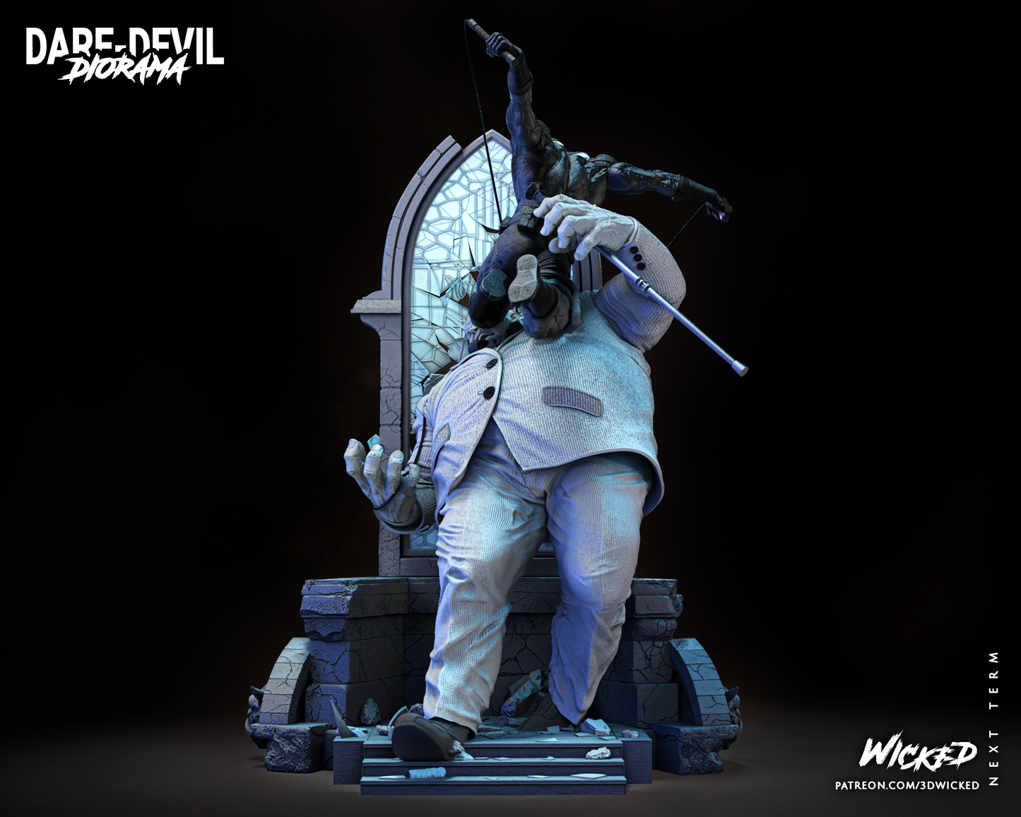 Kingpin vs Daredevil Diorama