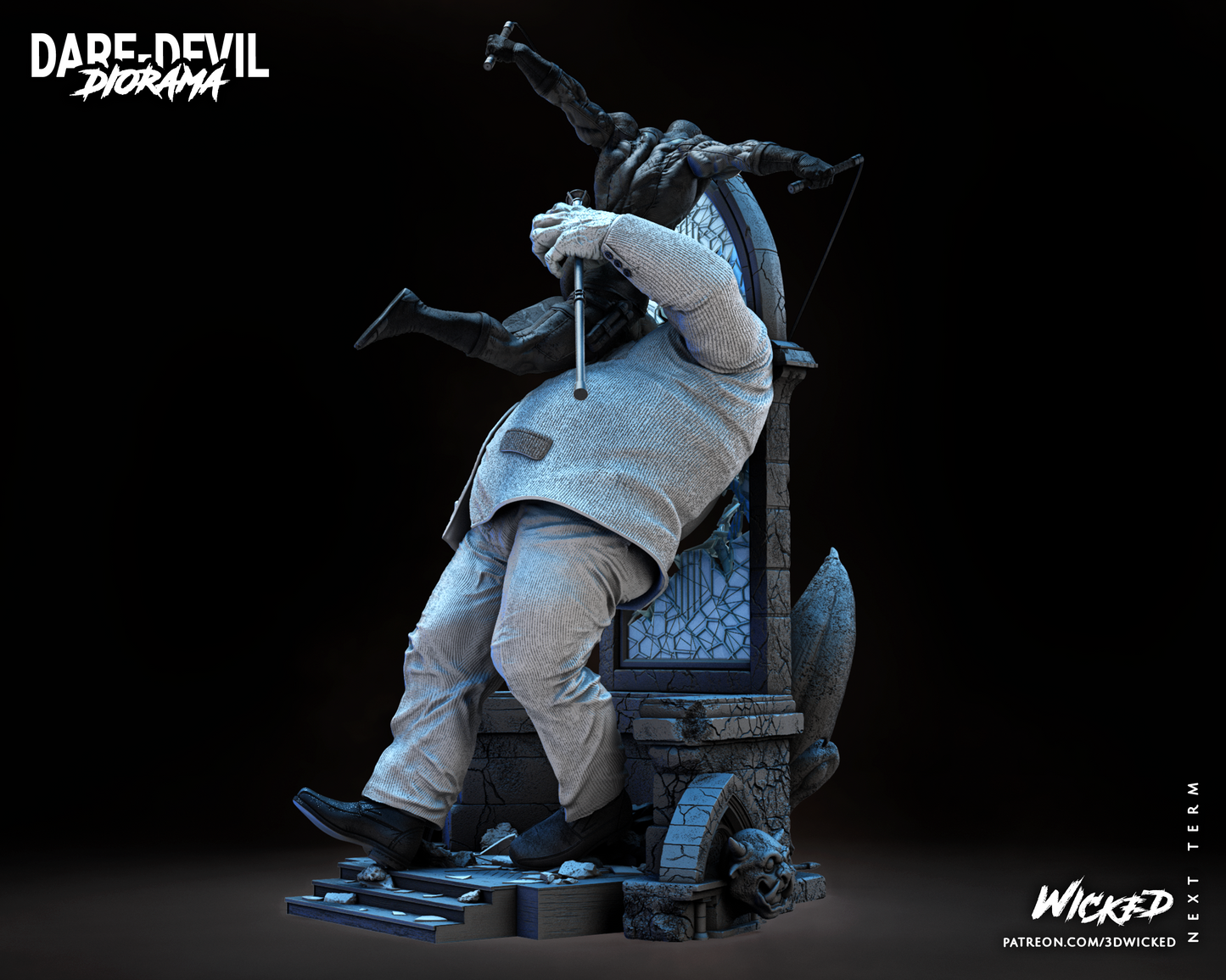 Kingpin vs Daredevil Diorama