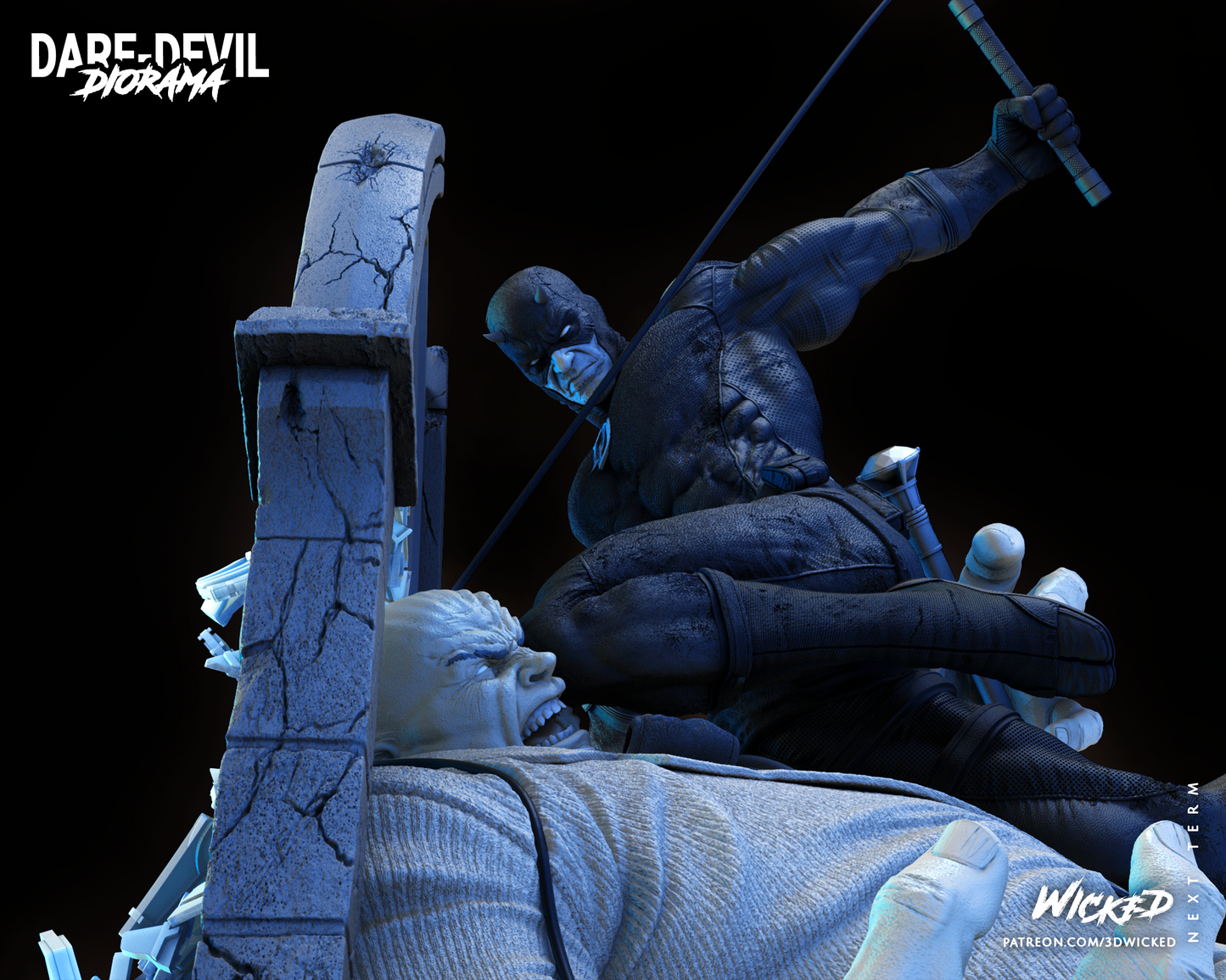 Kingpin vs Daredevil Diorama