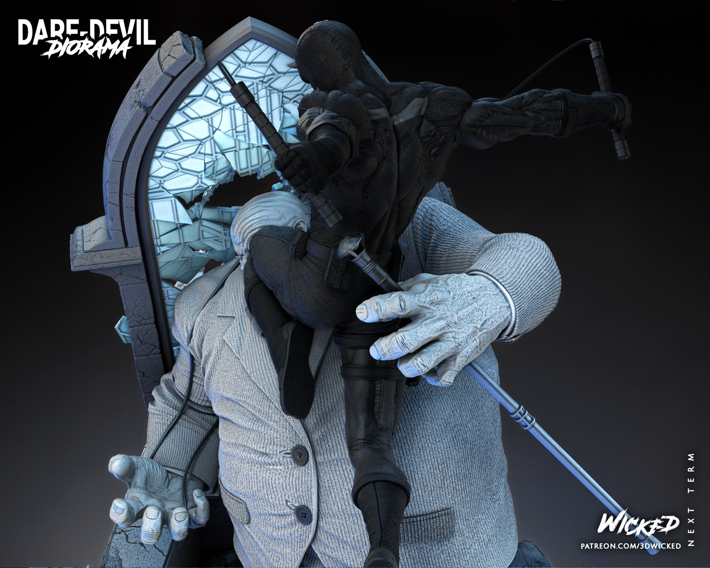 Kingpin vs Daredevil Diorama