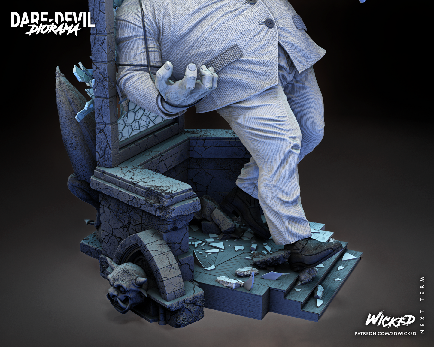 Kingpin vs Daredevil Diorama