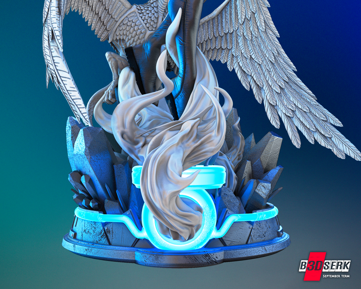 Saint Walker Blue Lantern Statue