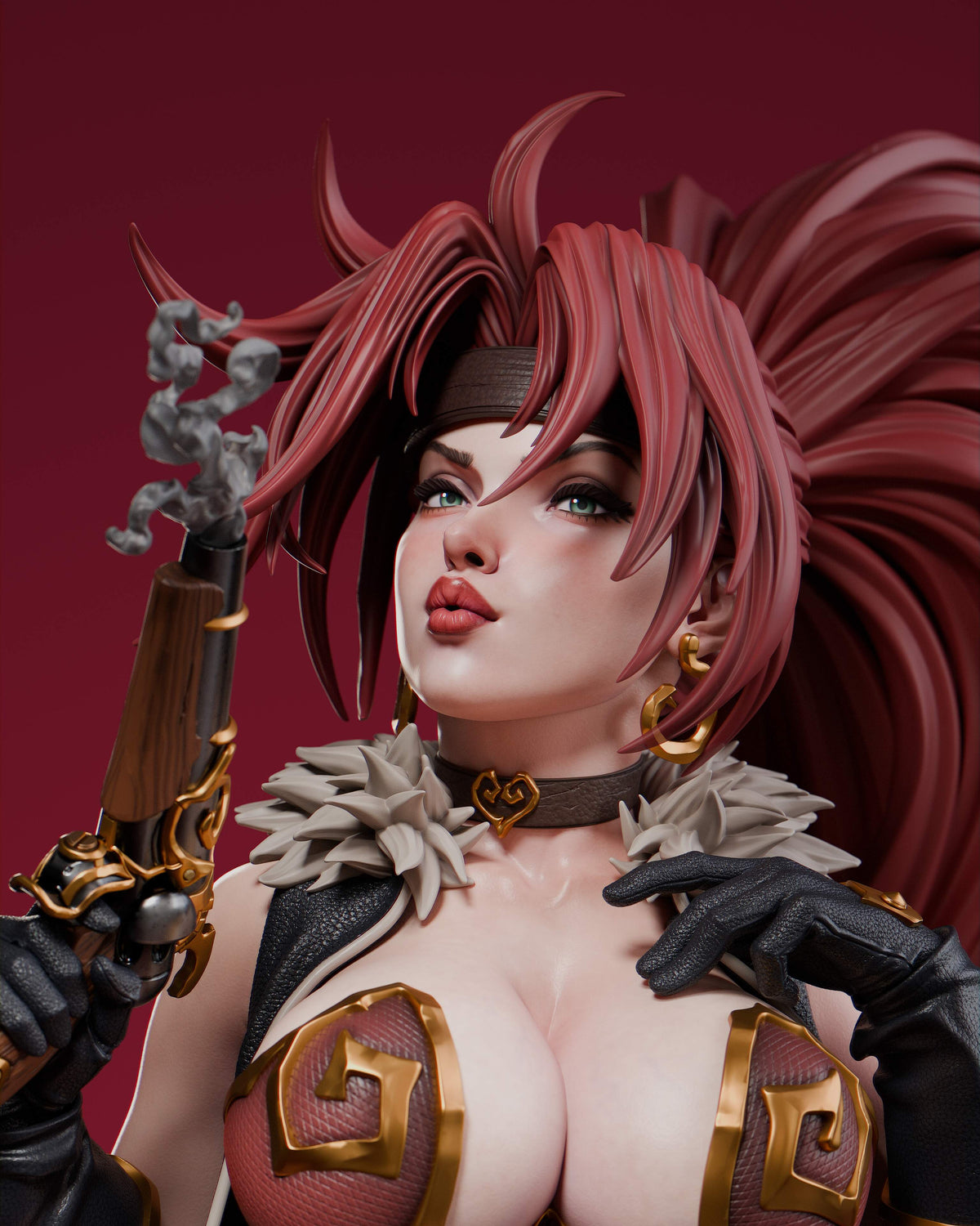 Red Monika Statue 3D-Printed Kit