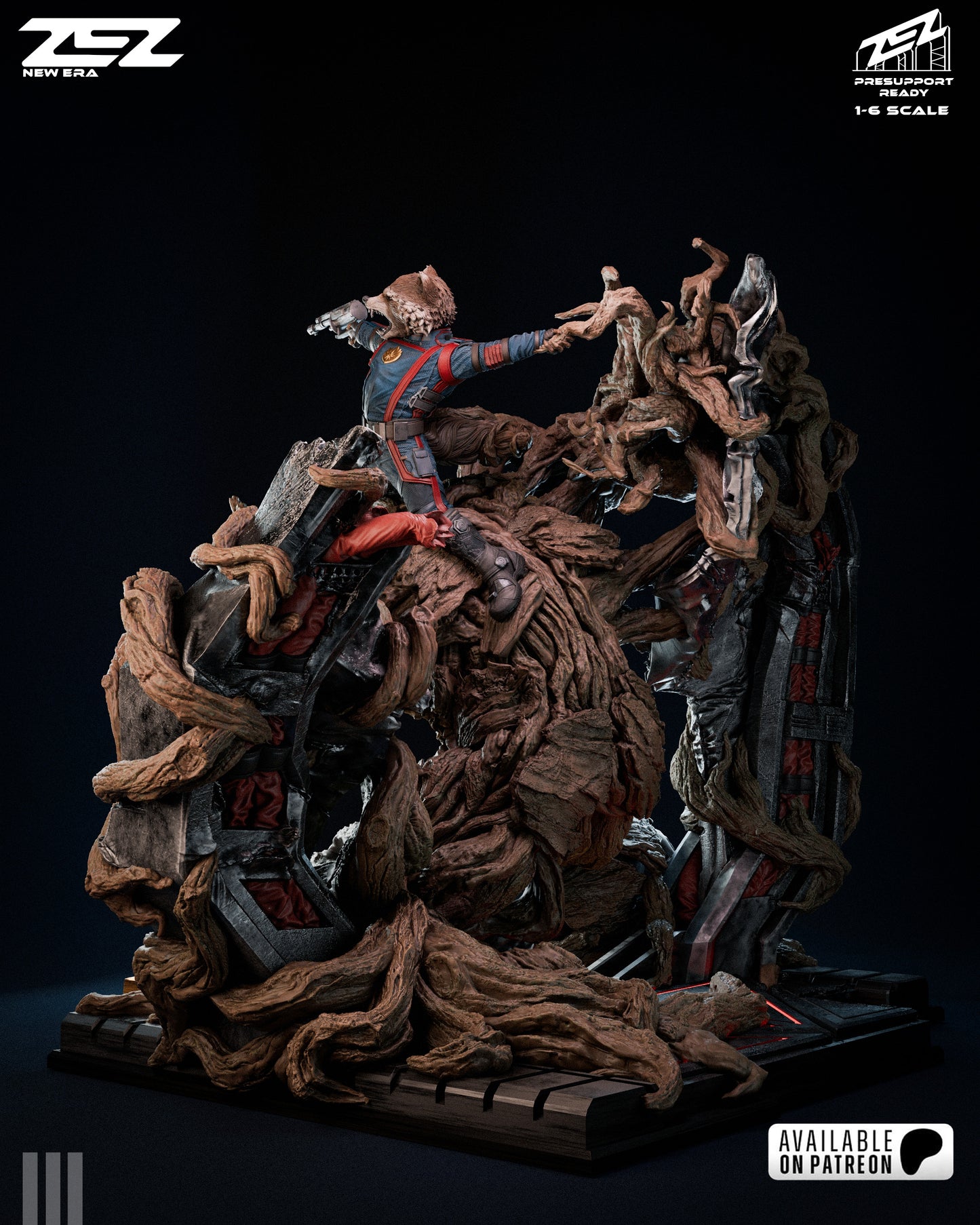 Groot & Rocket Statue