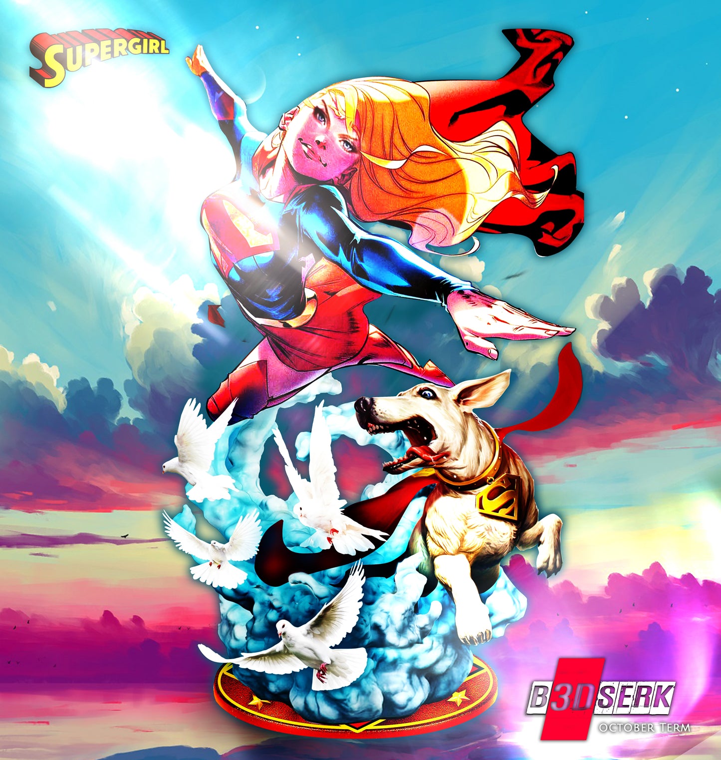 Super Girl & Krypto Diorama