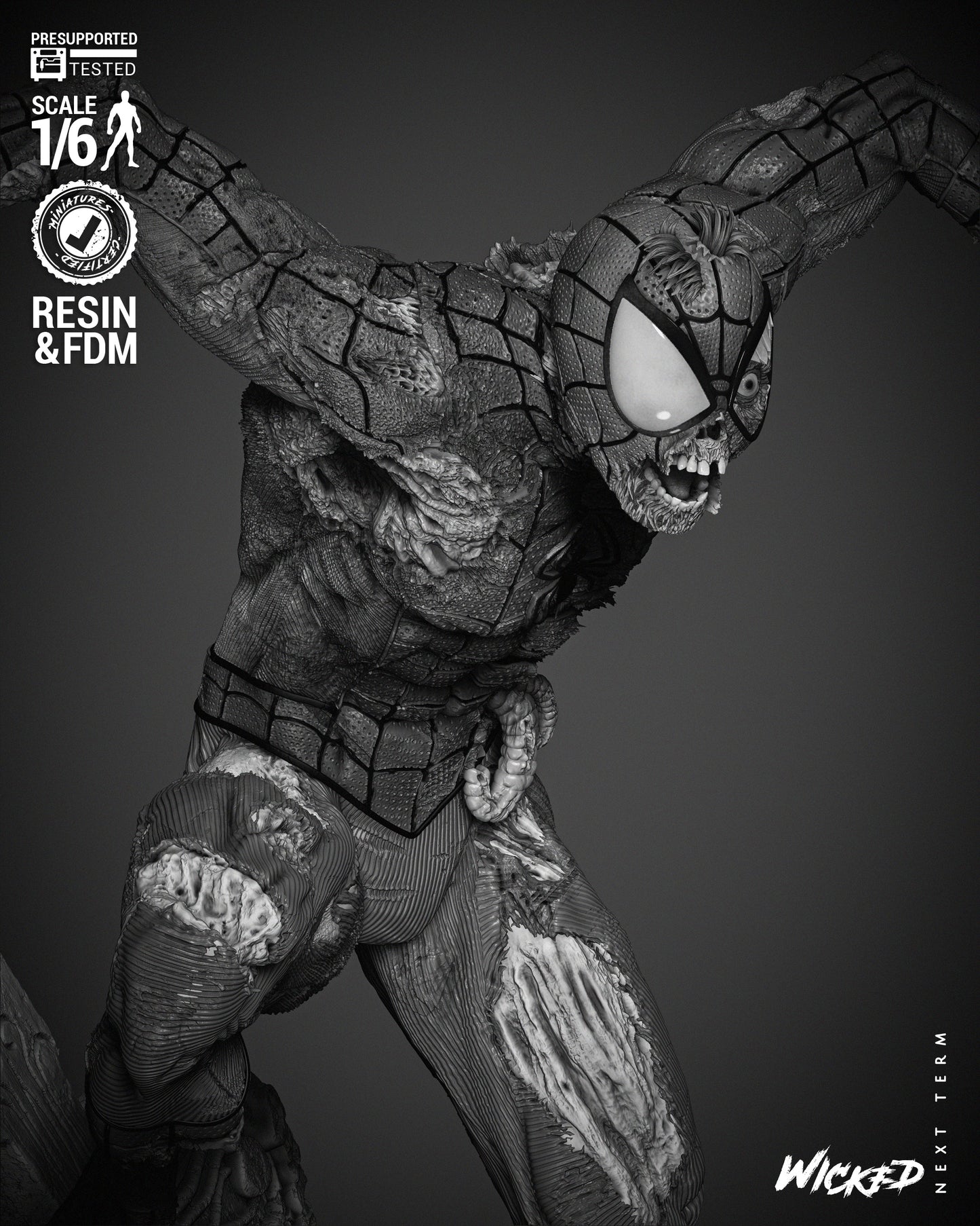 Spiderman Zombie Statue