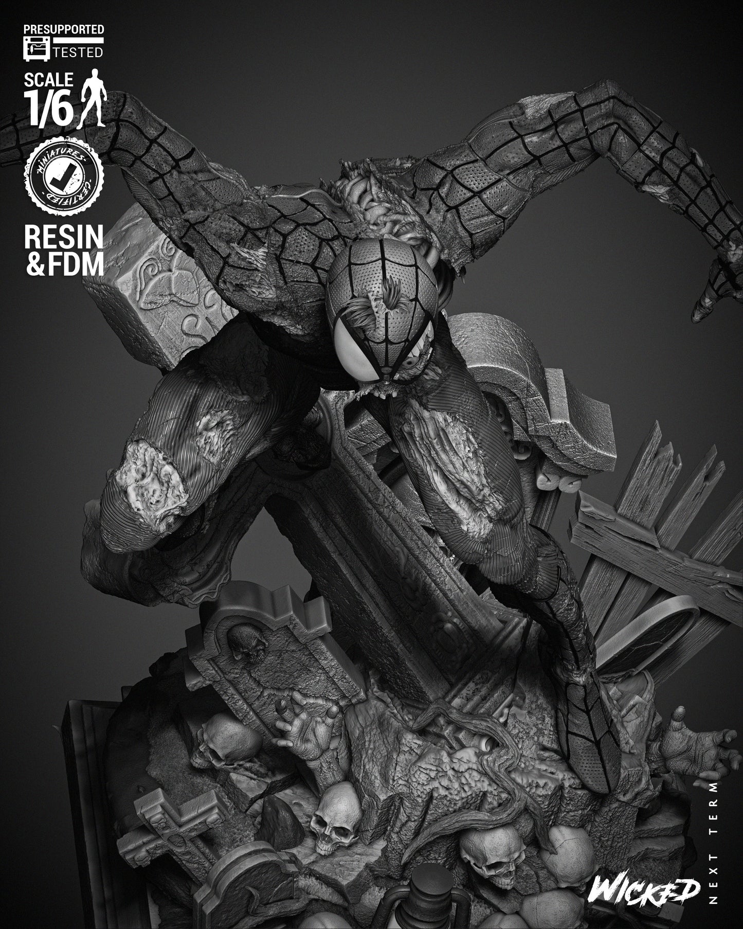Spiderman Zombie Statue