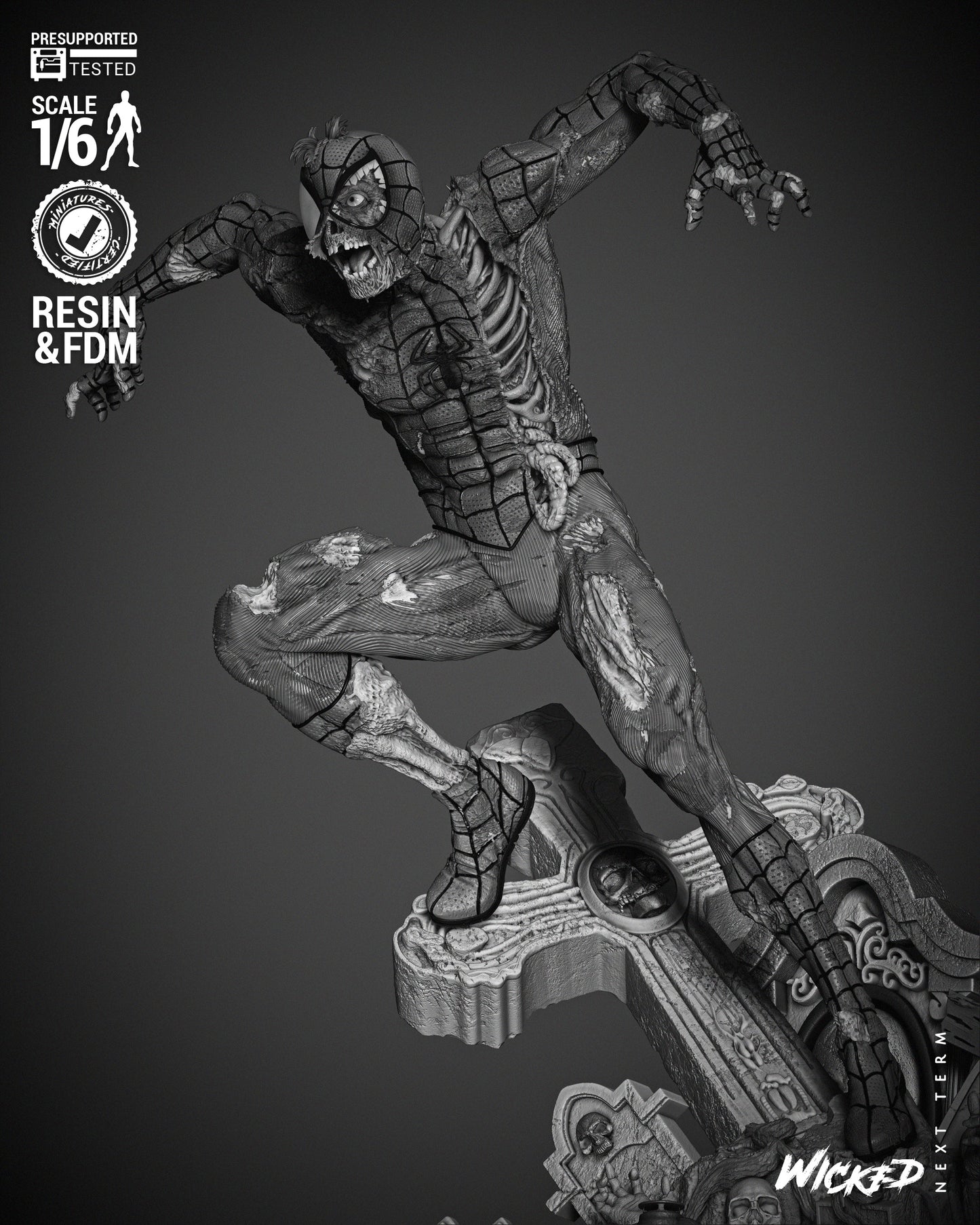 Spiderman Zombie Statue