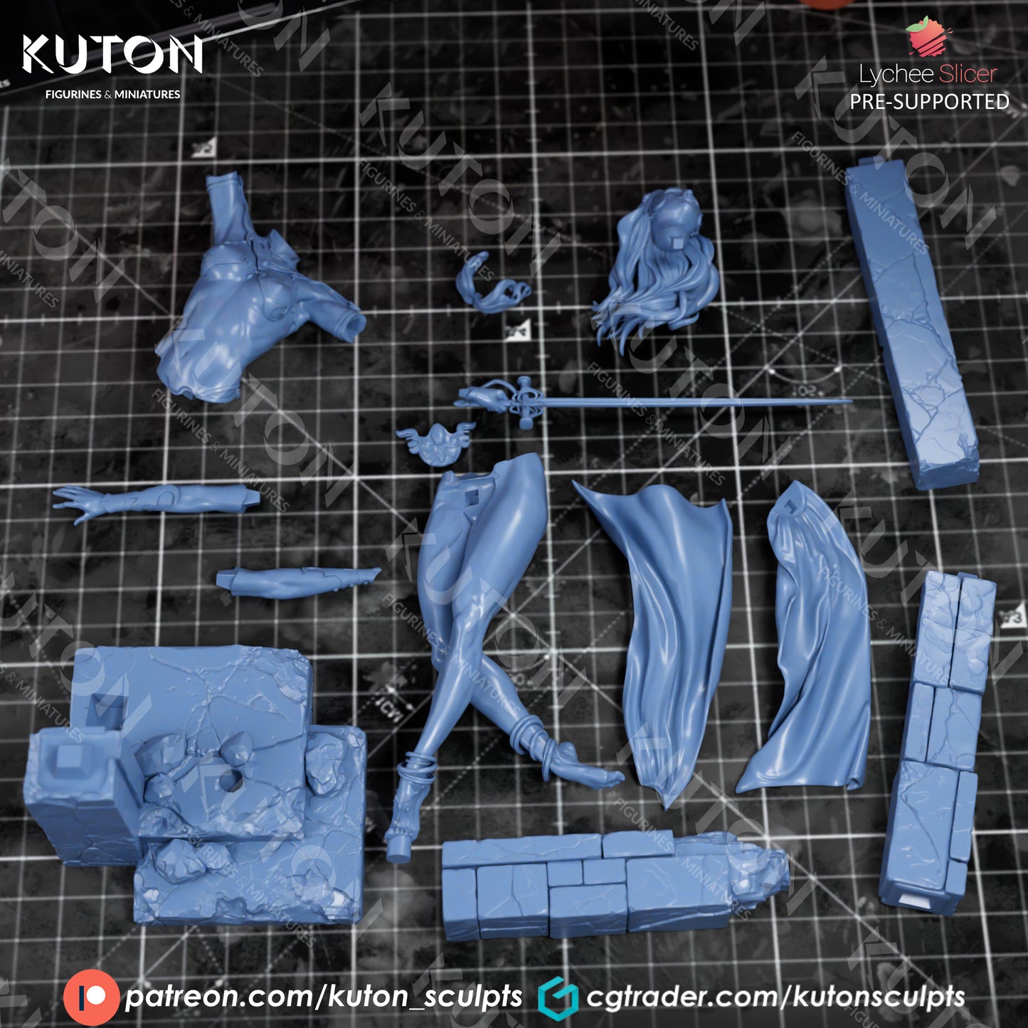 Dejah Thoris Statue 3D-Printed Kit