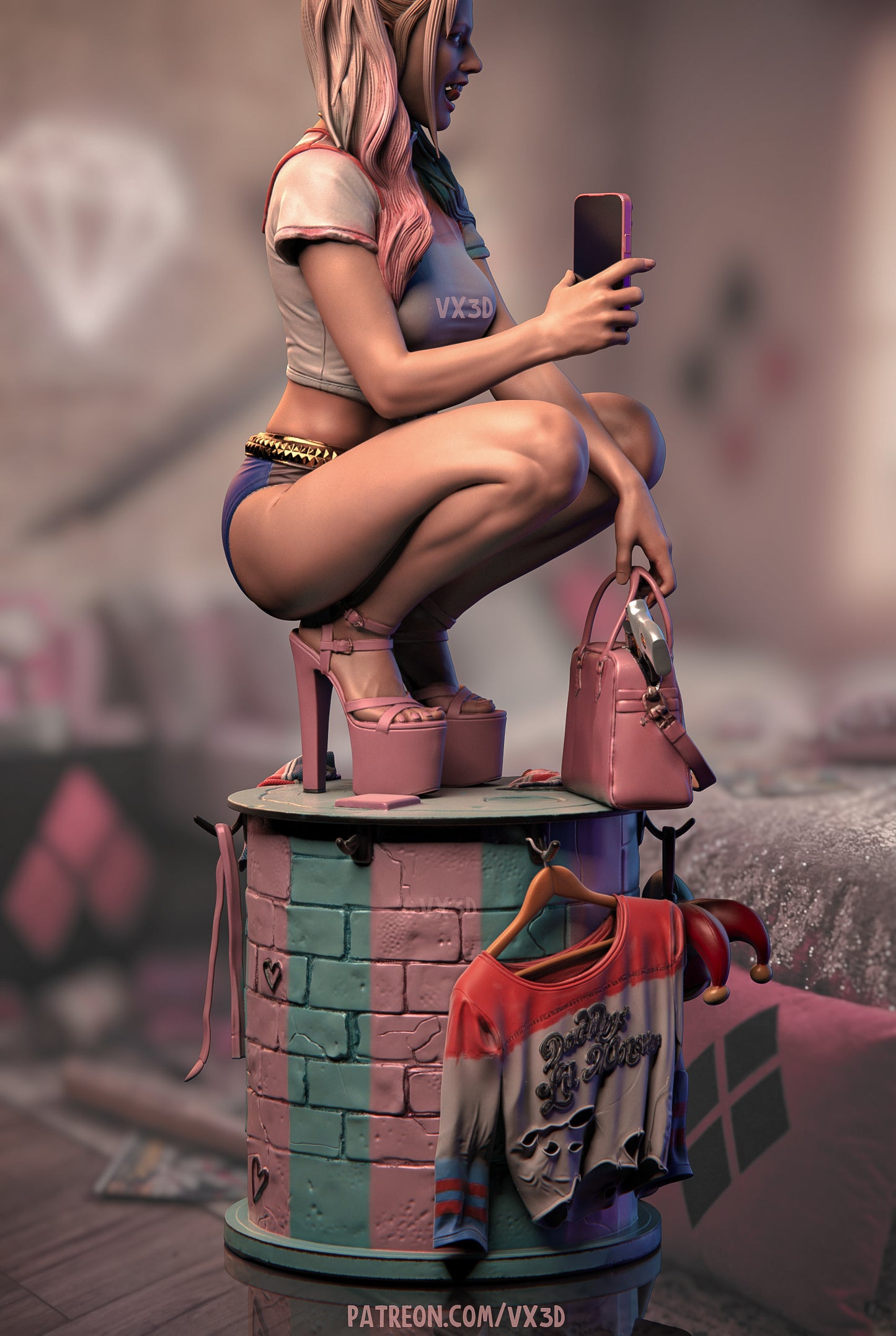 Harley "Trouble In Pink" Statue