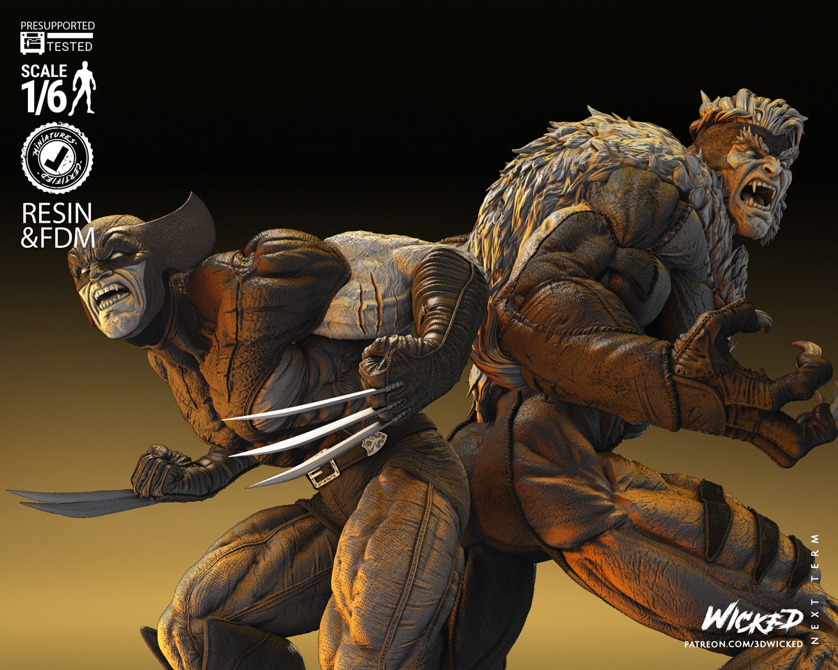 Wolverine VS Sabretooth V2 Diorama