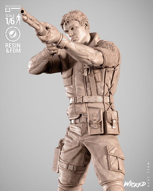 Chris Redfield Statue 3D-Printed Kit