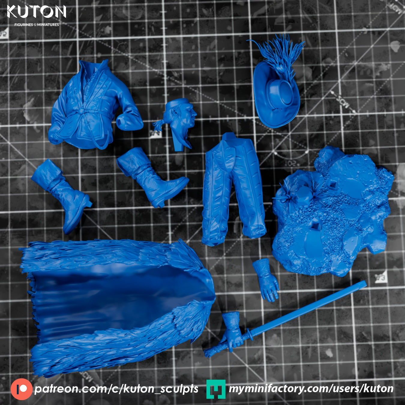 Juan Sanchez Villa Lobos Ramirez Statue 3D-Printed Kit