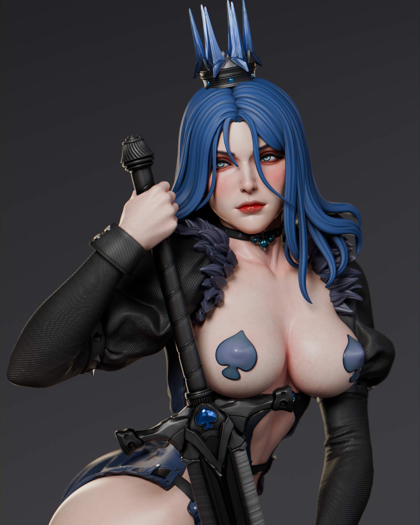 Queen Of Spades Statue 3D-Printed Kit