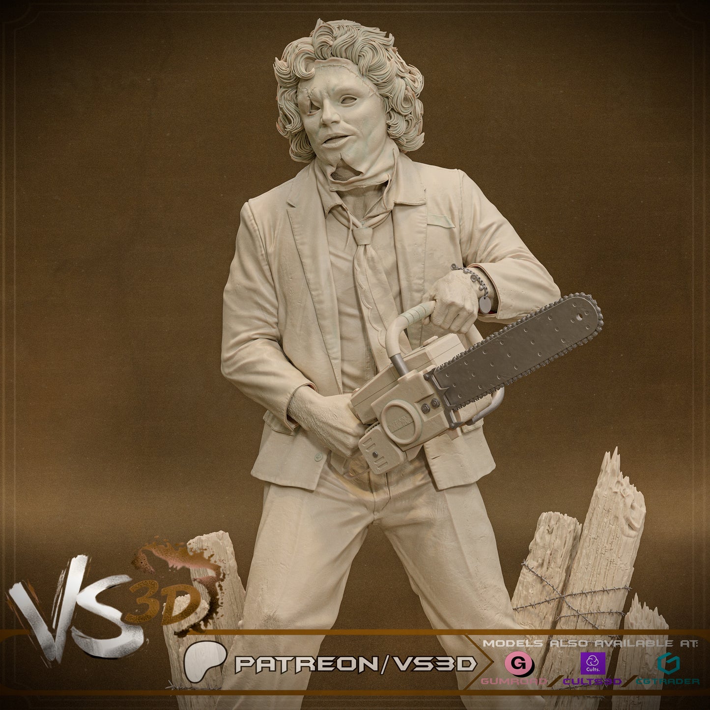 Leatherface Statue 3D-Printed Kit