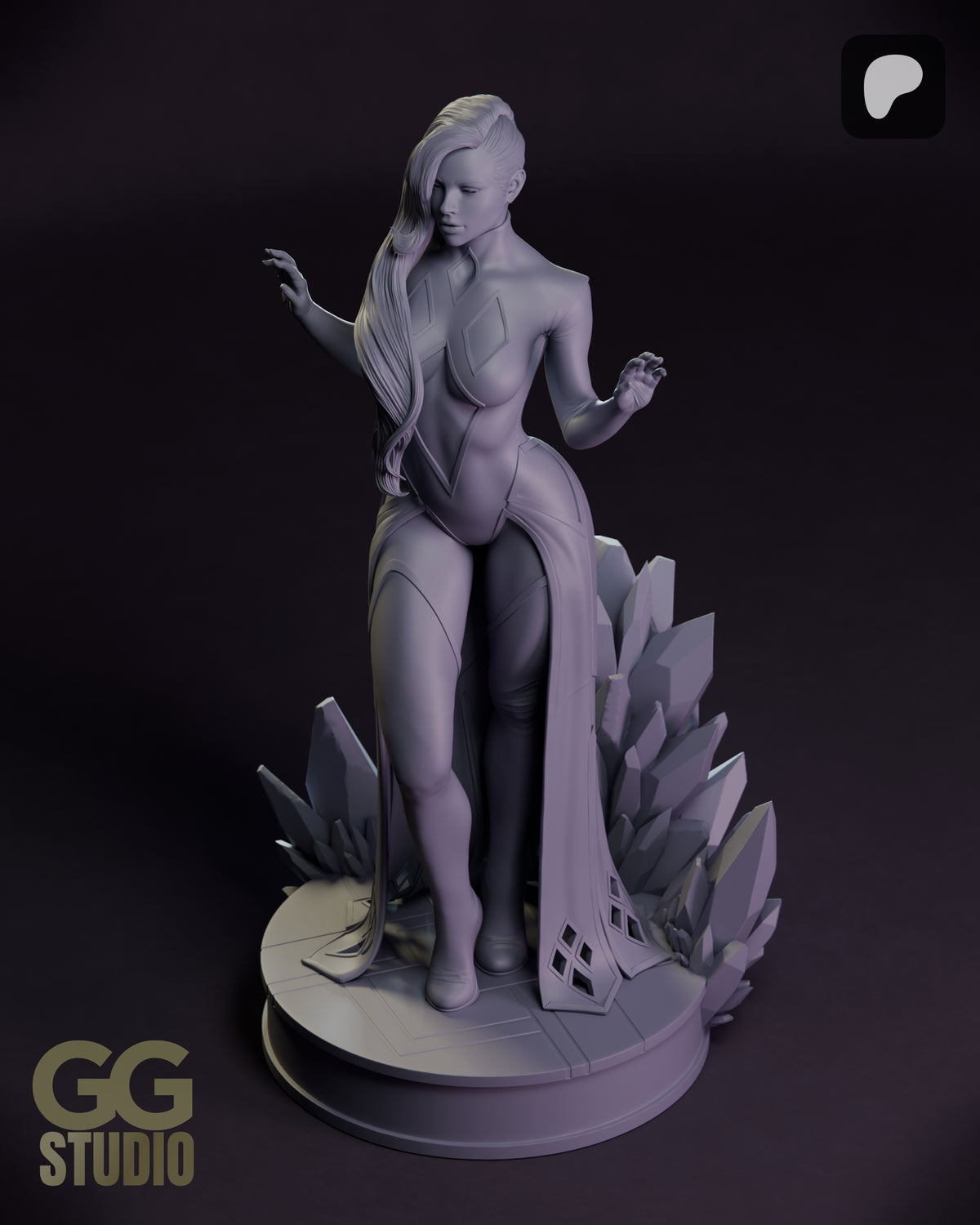 Emma Frost Hellfire Gala Statue 3D-Printed Kit