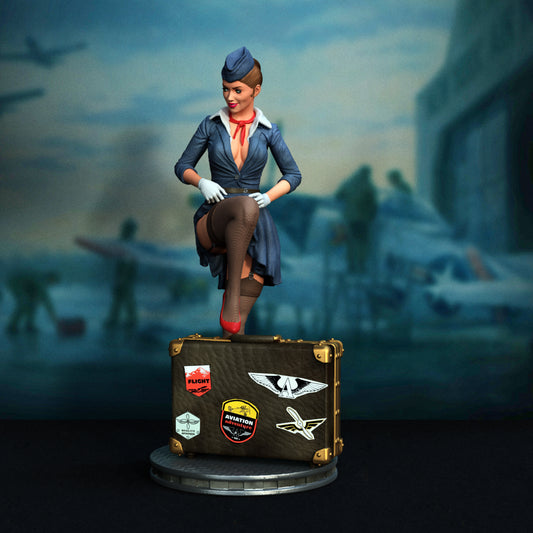 Stewardess Pinup Statue 3D-Printed Kit
