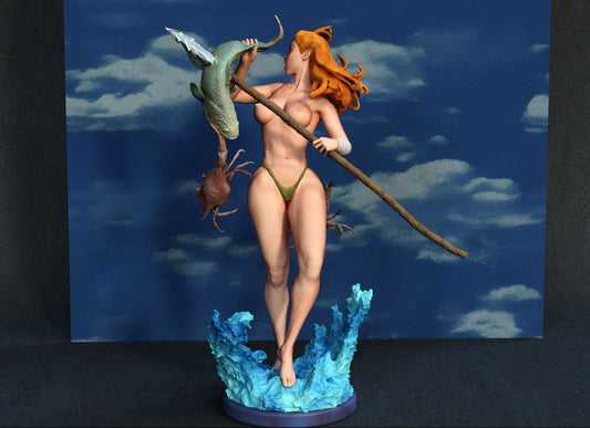 Fishing Pinup Statue 3D-Printed Kit