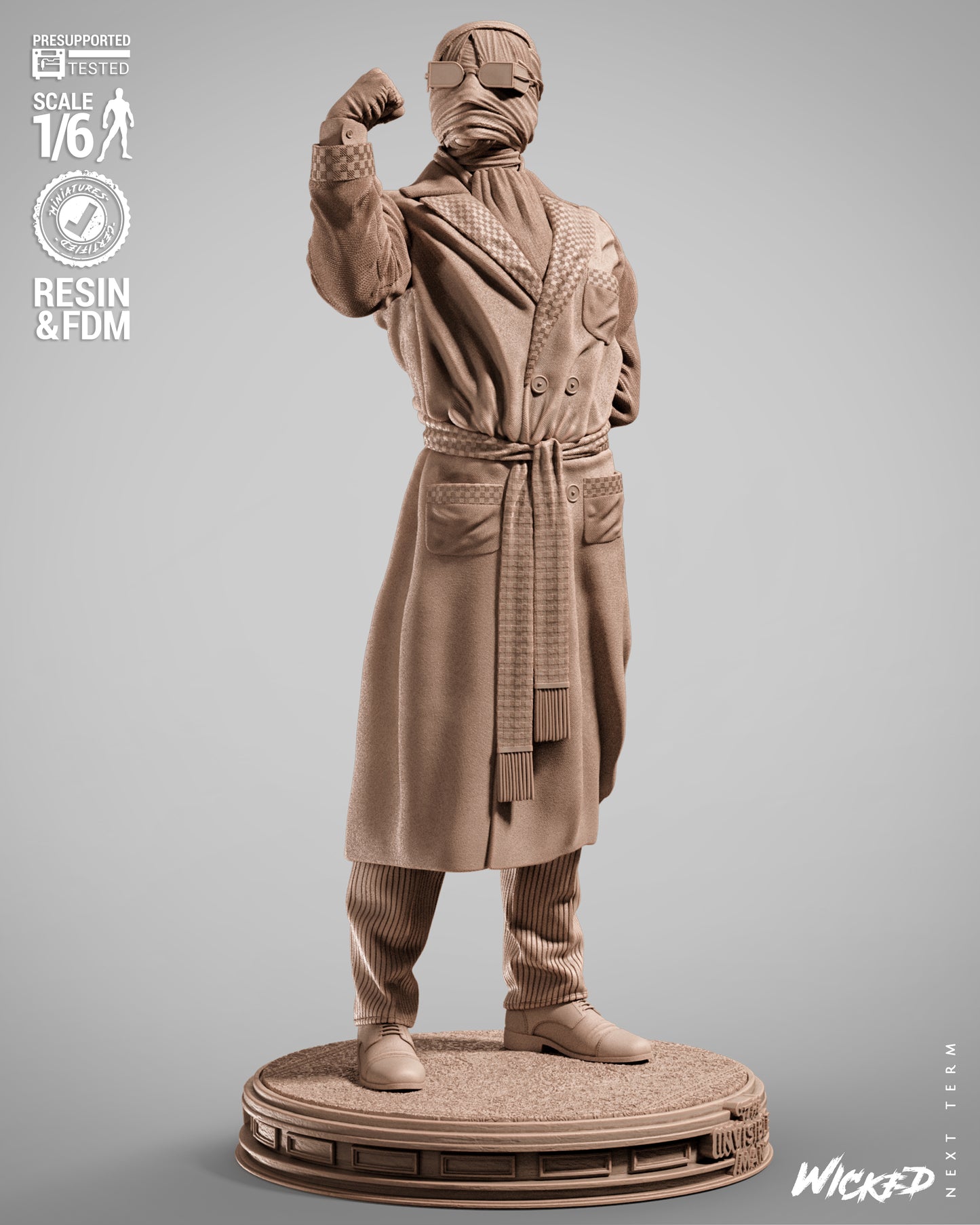 The Invisible Man Statue 3D-Printed Kit