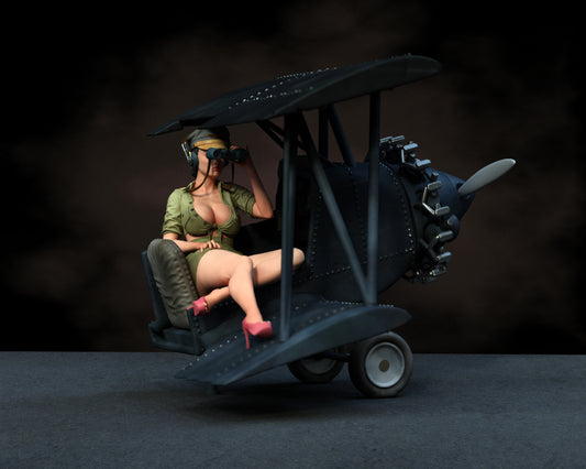 Female Pilot Pin-up Statue 3D-Printed Kit