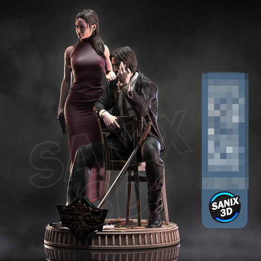 Ballerina & John Wick Statue