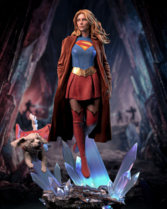 Supergirl Statue 3D-Printed Kit