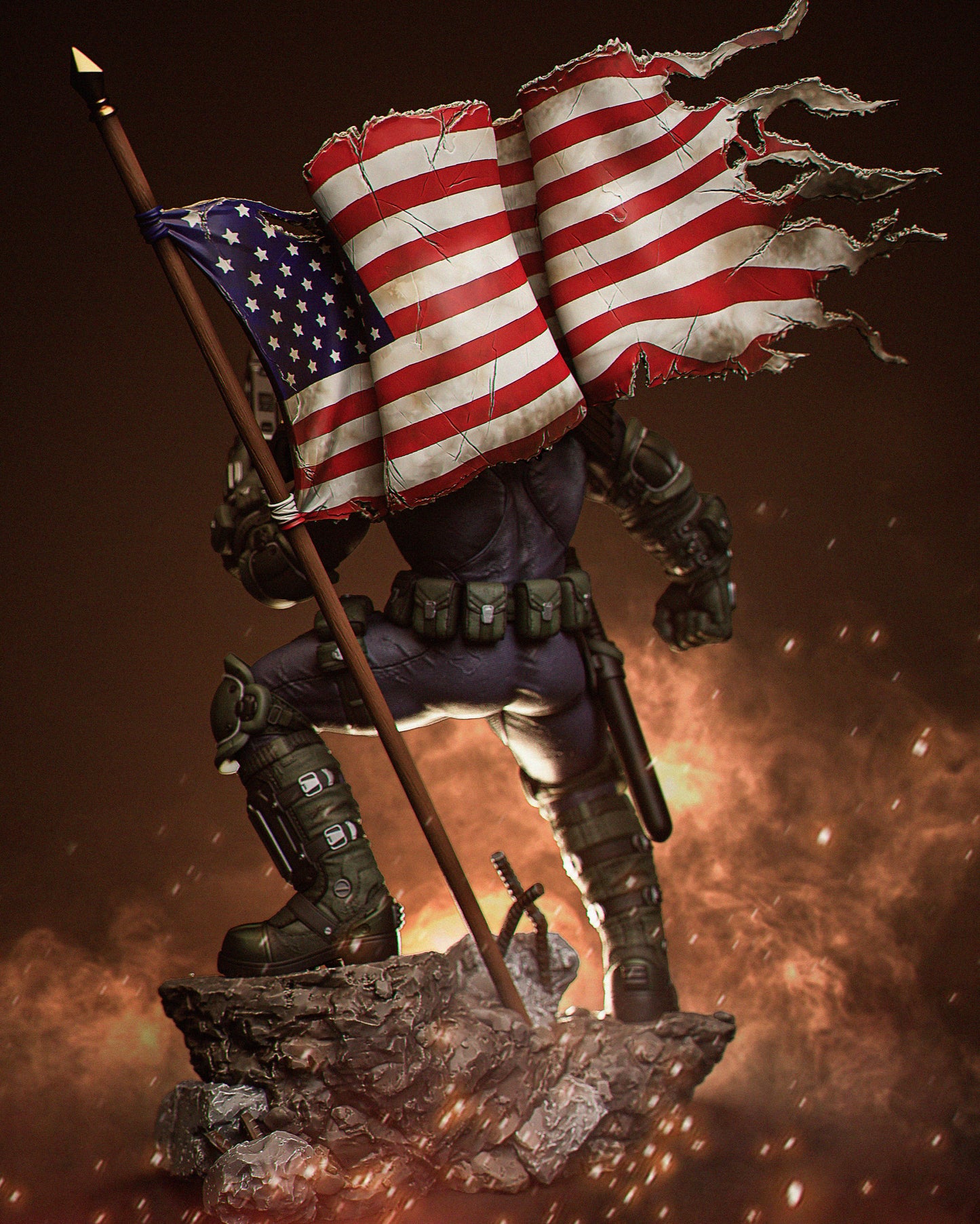 Judge Dredd Statue 3D-Printed Kit