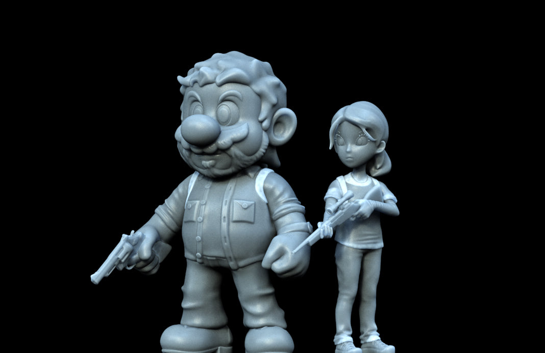Joel And Ellie Statue 3D-Printed Kit