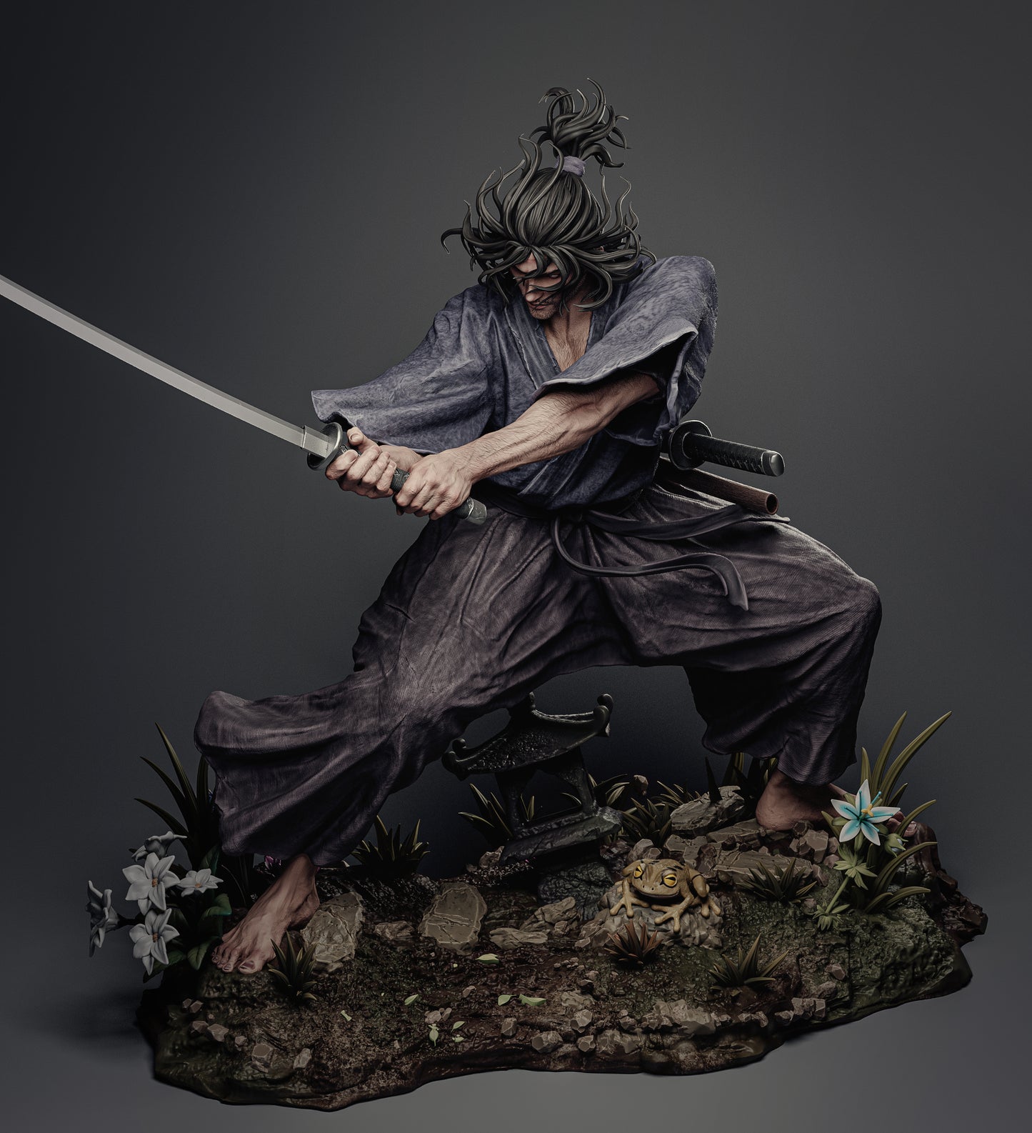 Musashi Miyamoto Statue 3D-Printed Kit