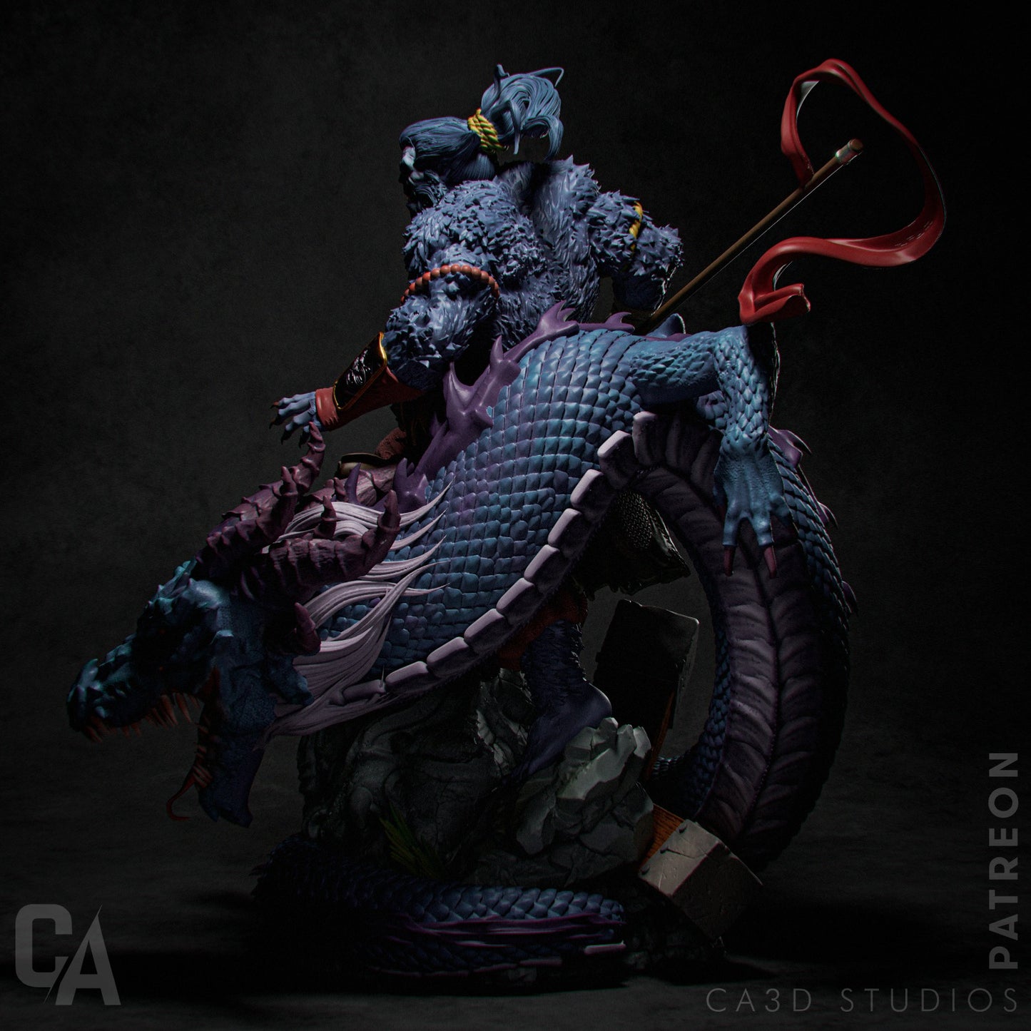 Beast Samurai Statue