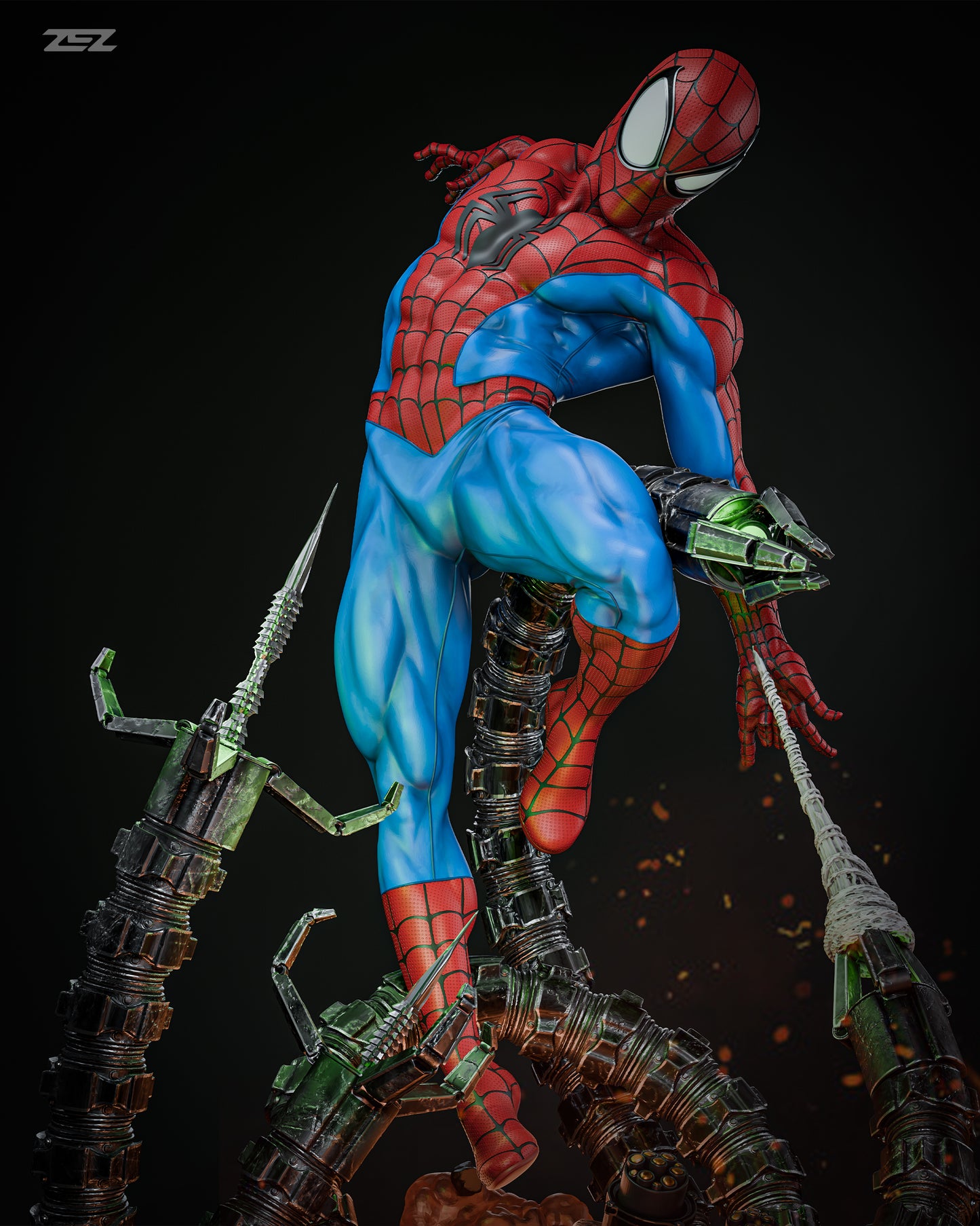 Spiderman VS Octa Statue