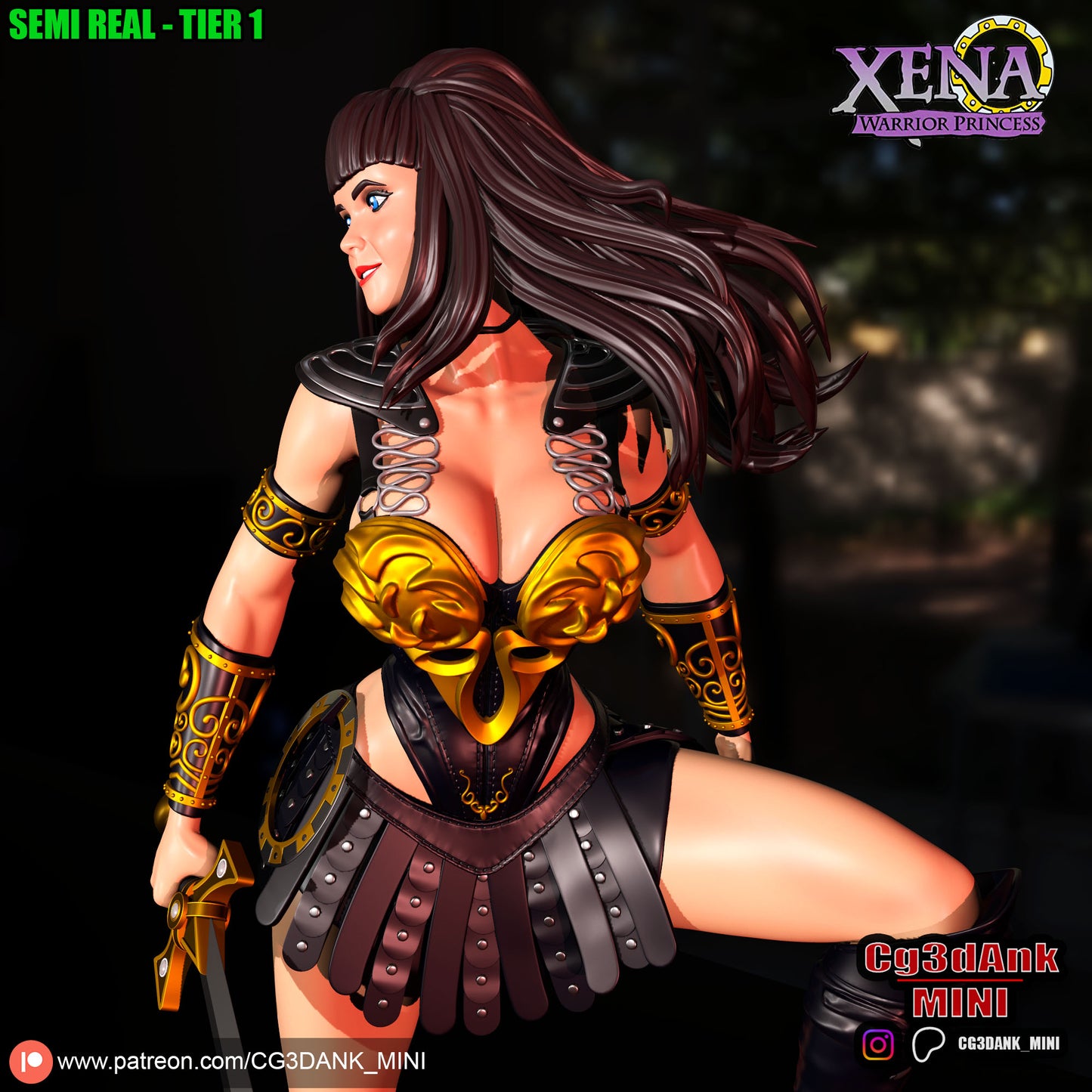 Xena - Warrior Parincess Statue 3D-Printed Kit