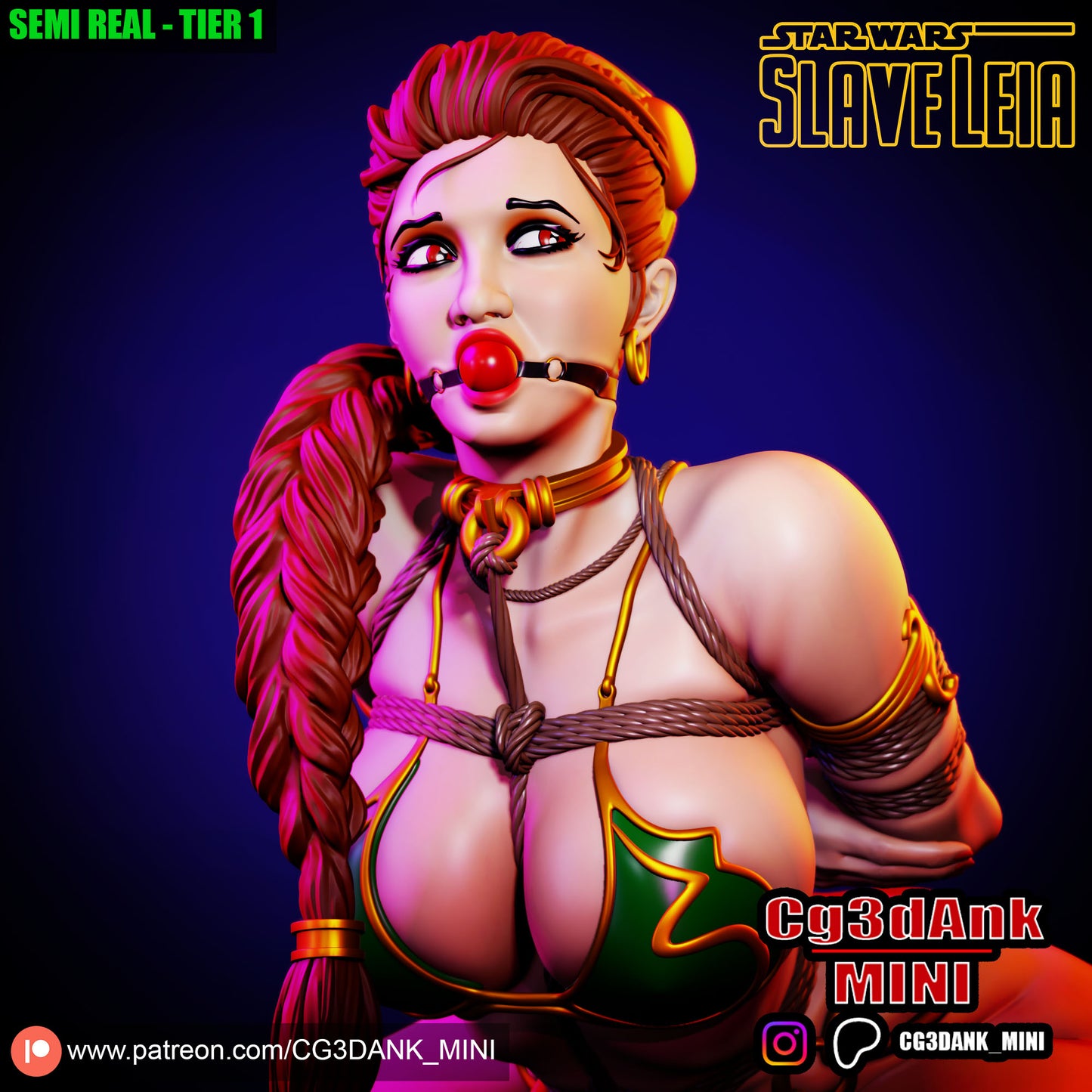 Slave Leia Statue 3D-Printed Kit