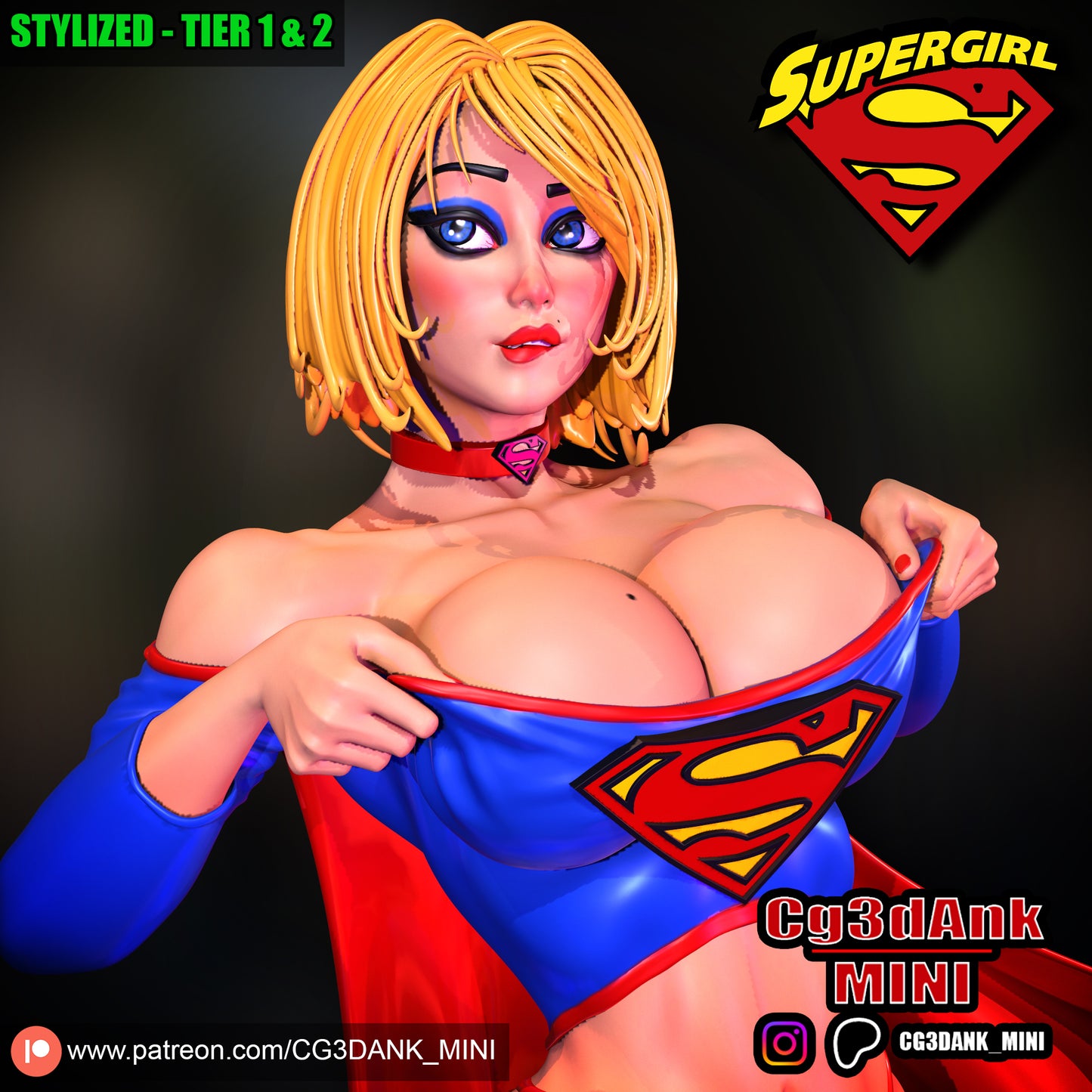 Supergirl Statue 3D-Printed Kit