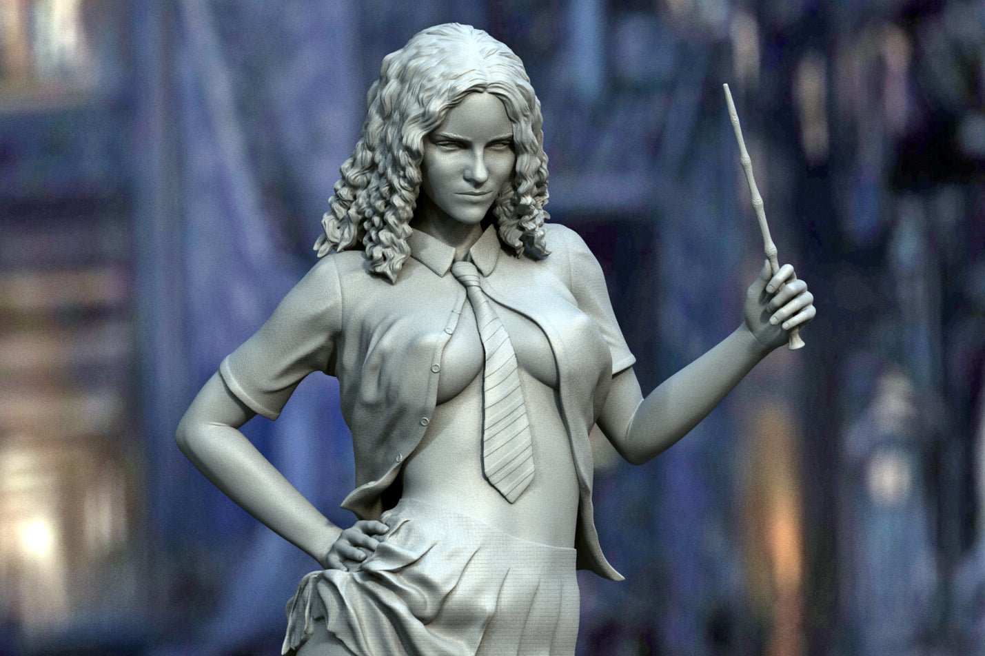 Sorceress And The Dark Lord Statue 3D-Printed Kit