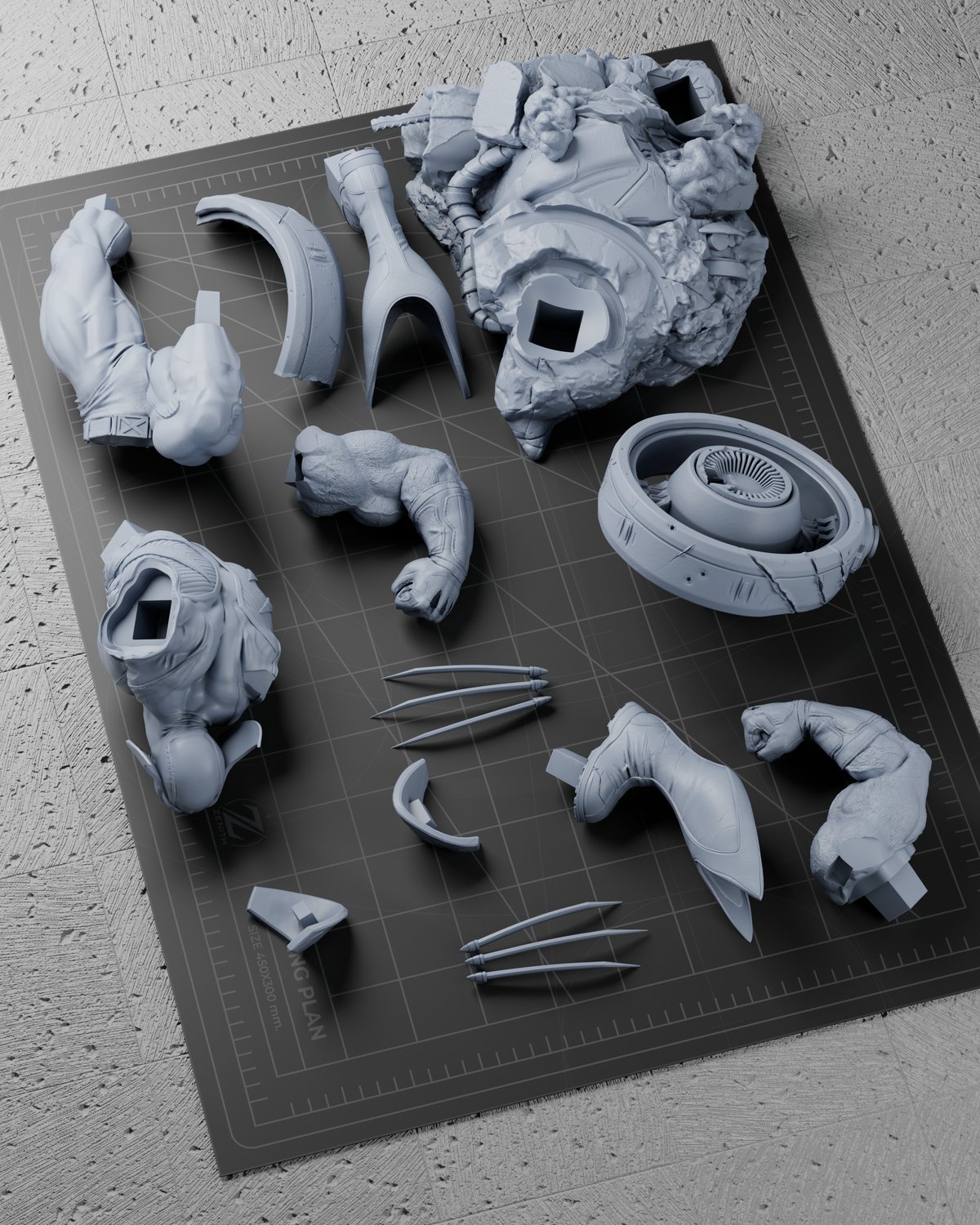 Wolverine Statue 3D-Printed Kit