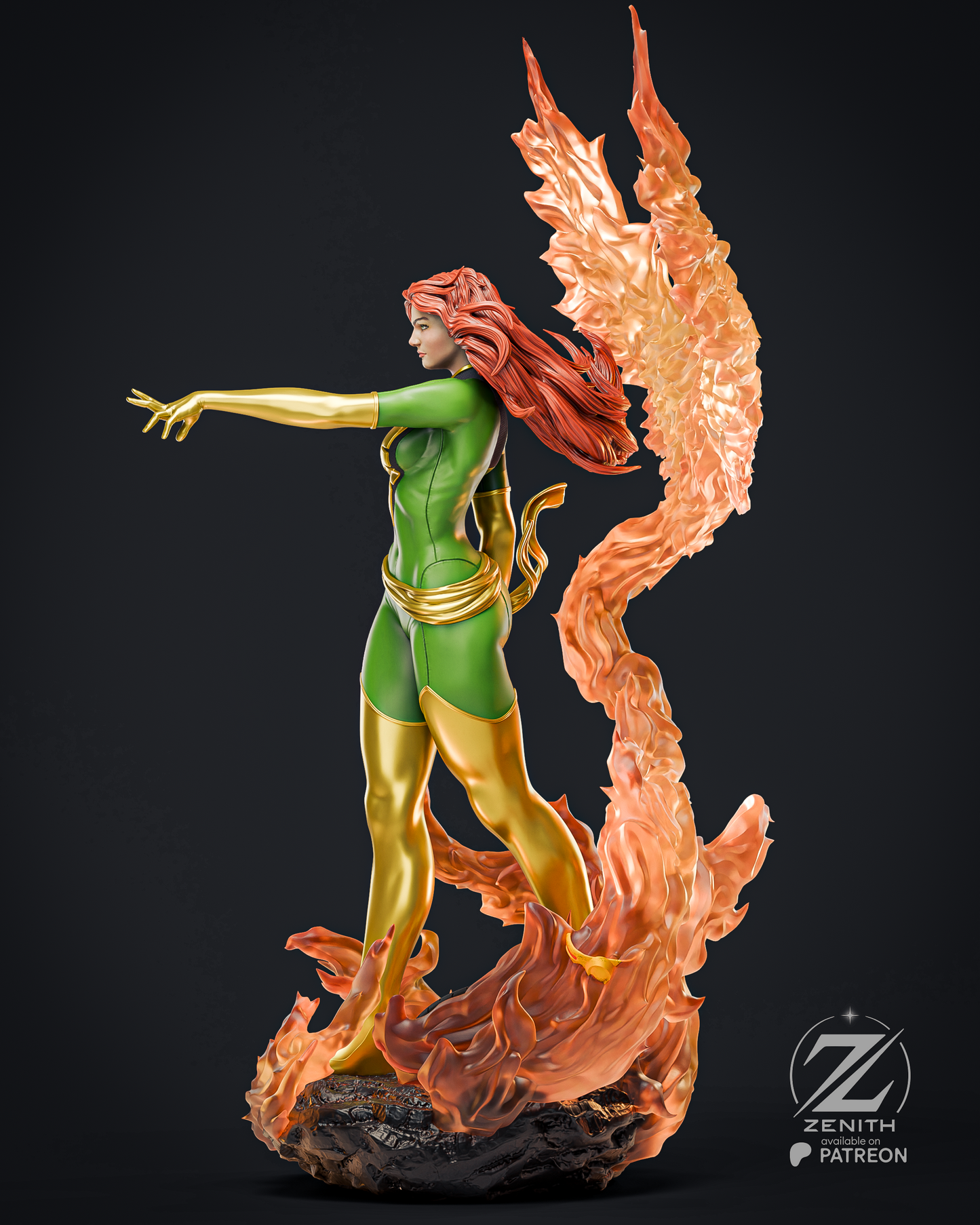 Jean Grey - Phoenix Statue 3D-Printed Kit